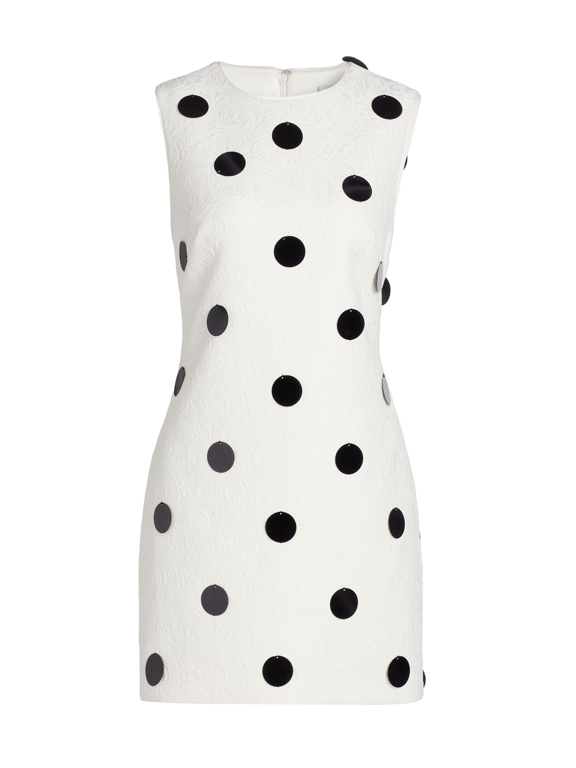 Milly Women's Ivette Embellished Jacquard Sleeveless Minidress - White Black