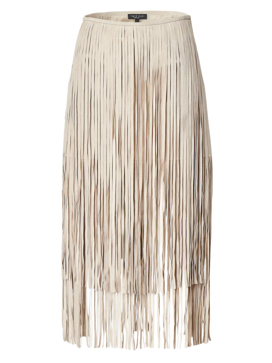 rag & bone Jasmine Suede Fringe Midi-Skirt | Saks Fifth Avenue