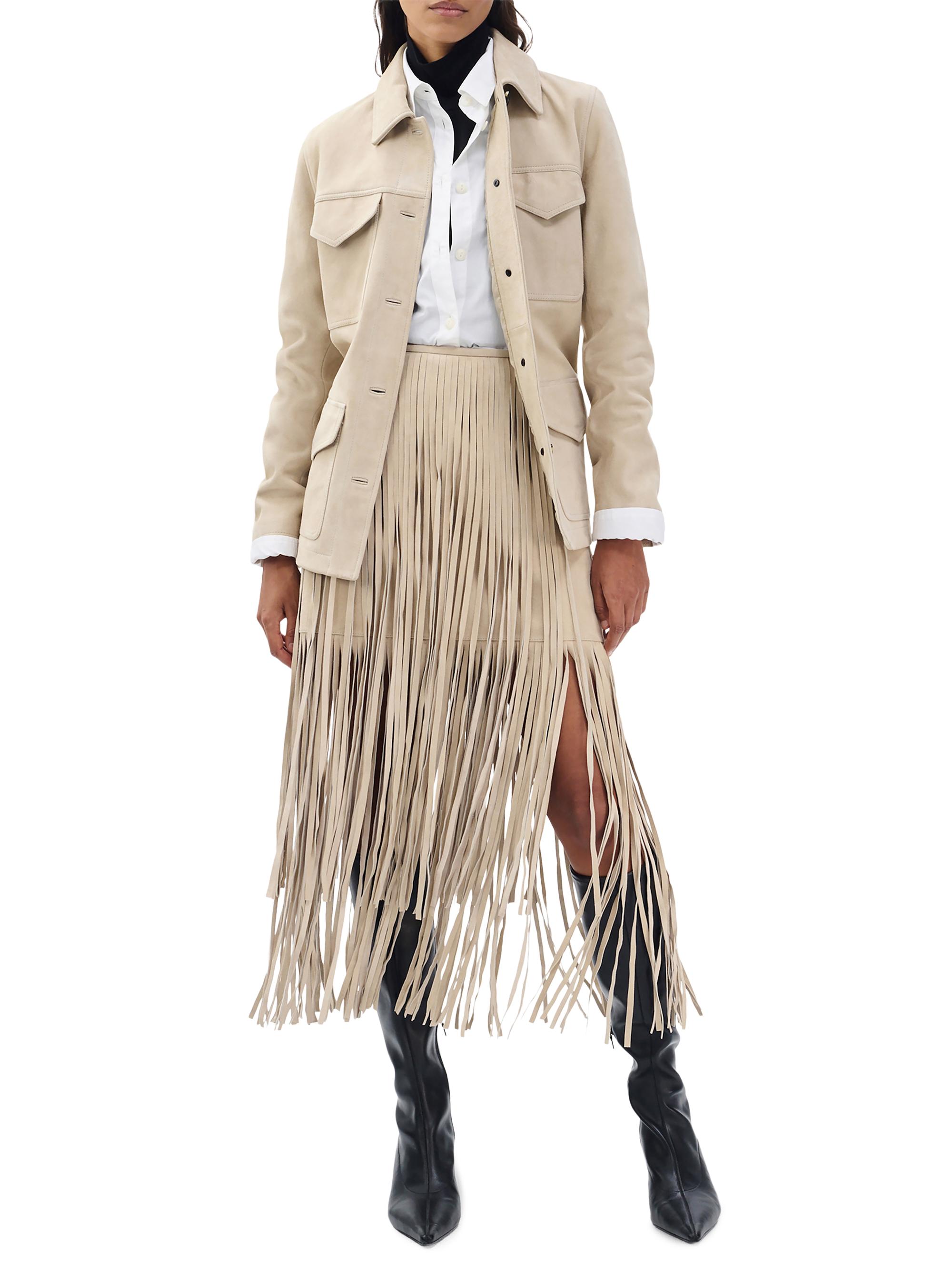 rag & bone Jasmine Suede Fringe Midi-Skirt | Saks Fifth Avenue
