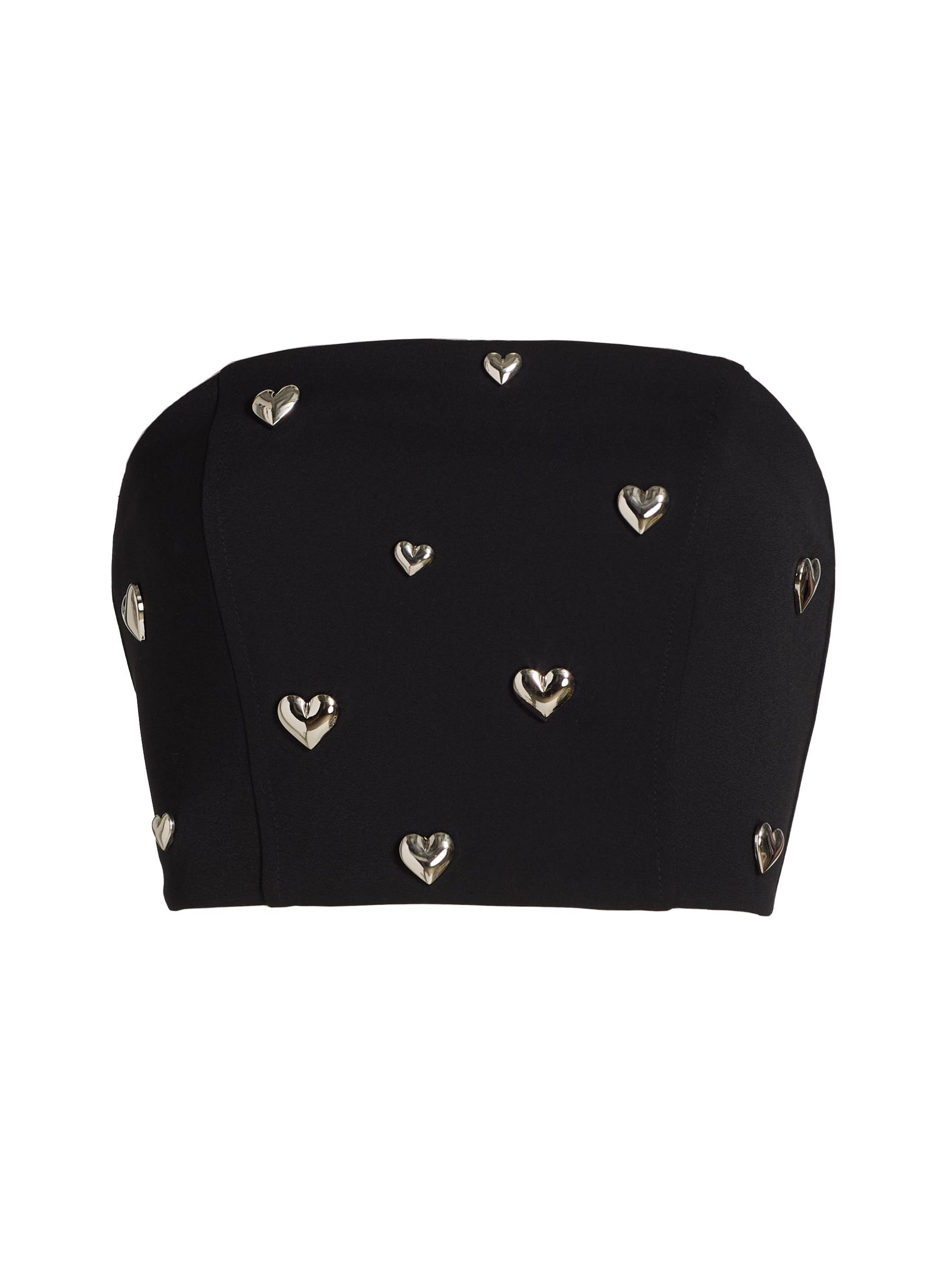 Milly Women's Sharlee Heart Appliqué Tube Top - Black