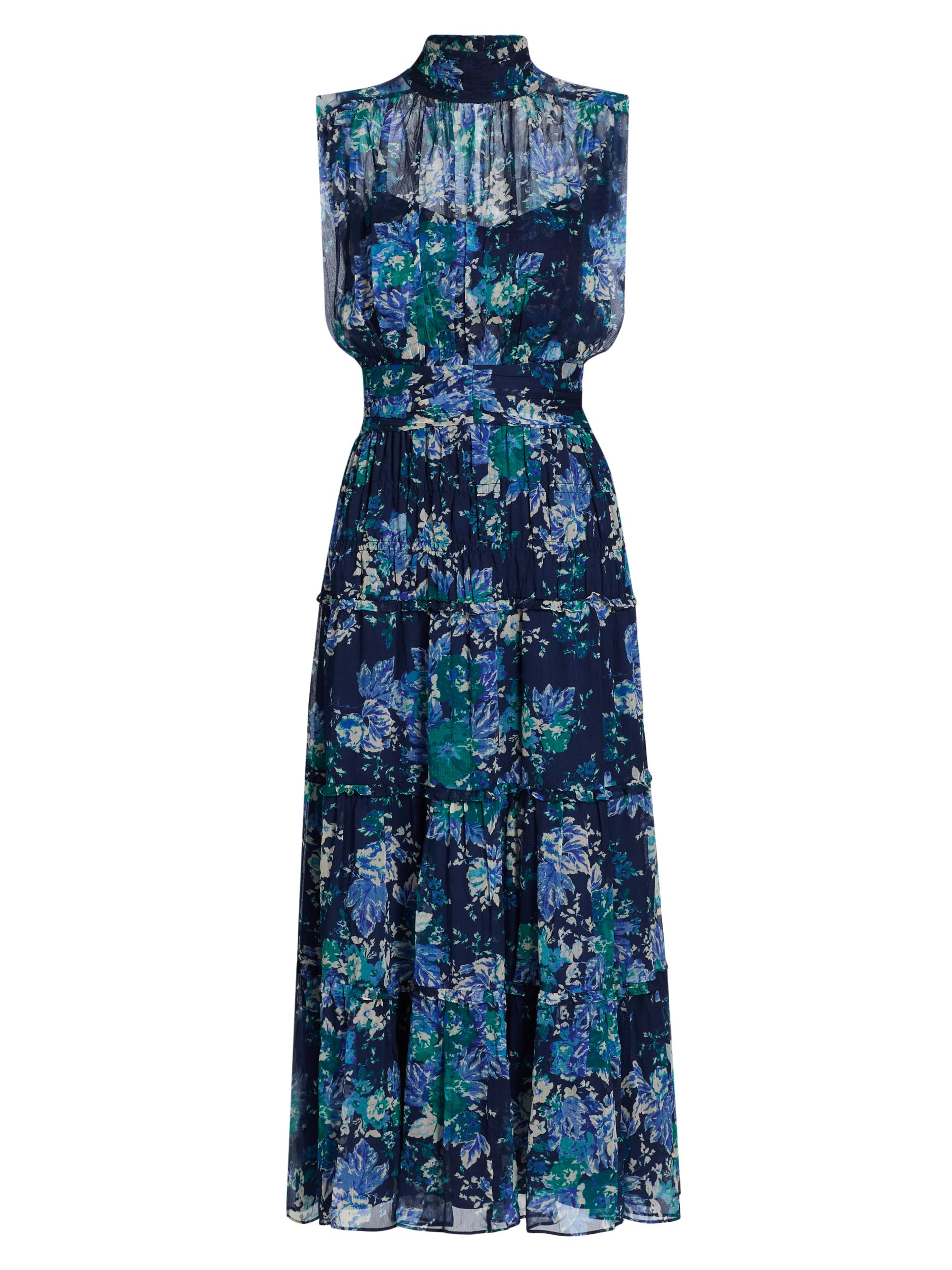 Derek Lam 10 Crosby Women's Junia Floral Chiffon Midi-Dress - Navy