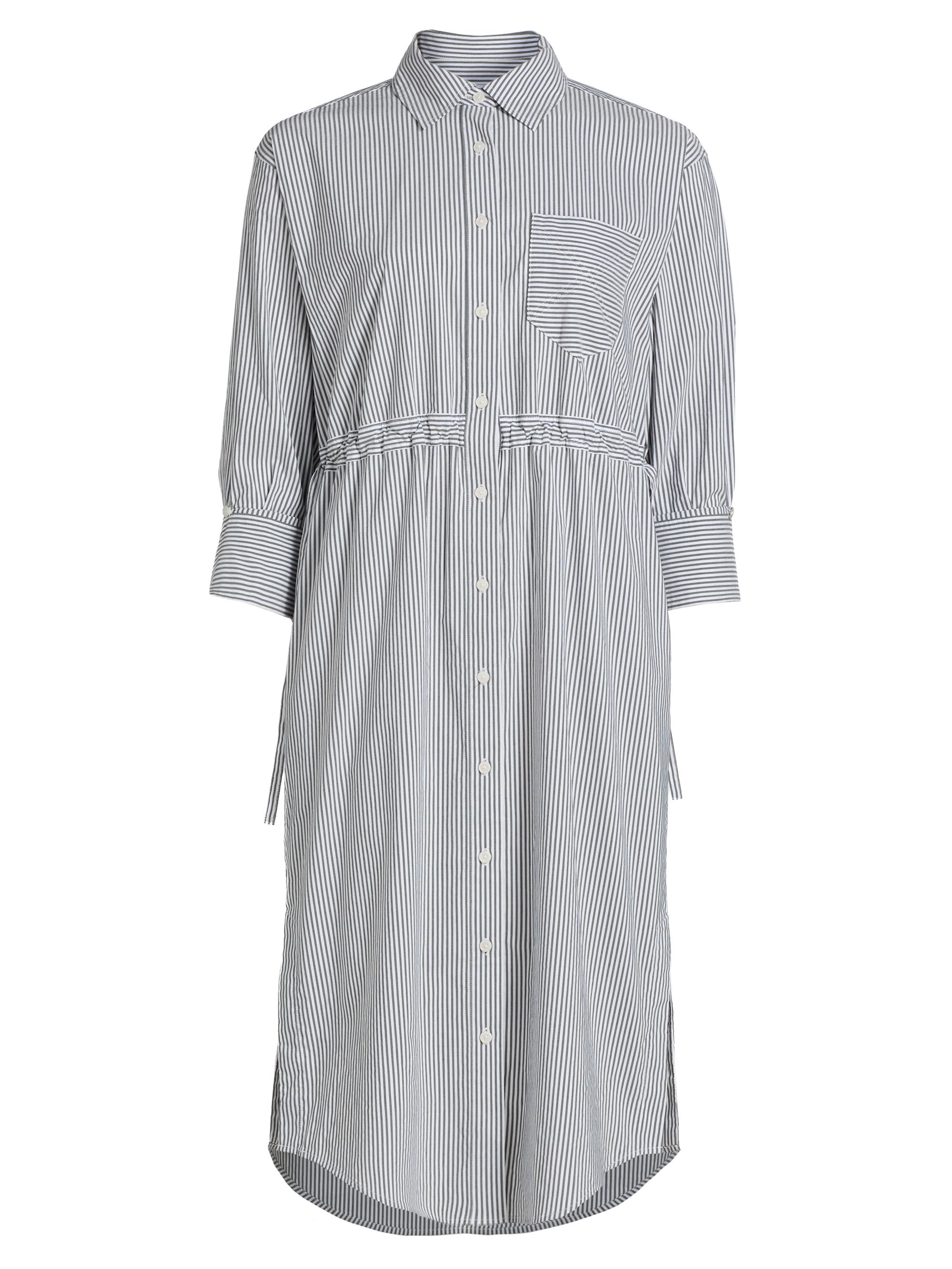 Derek Lam 10 Crosby Women's Annalisa Striped Cotton-Blend Shirtdress - Grey White