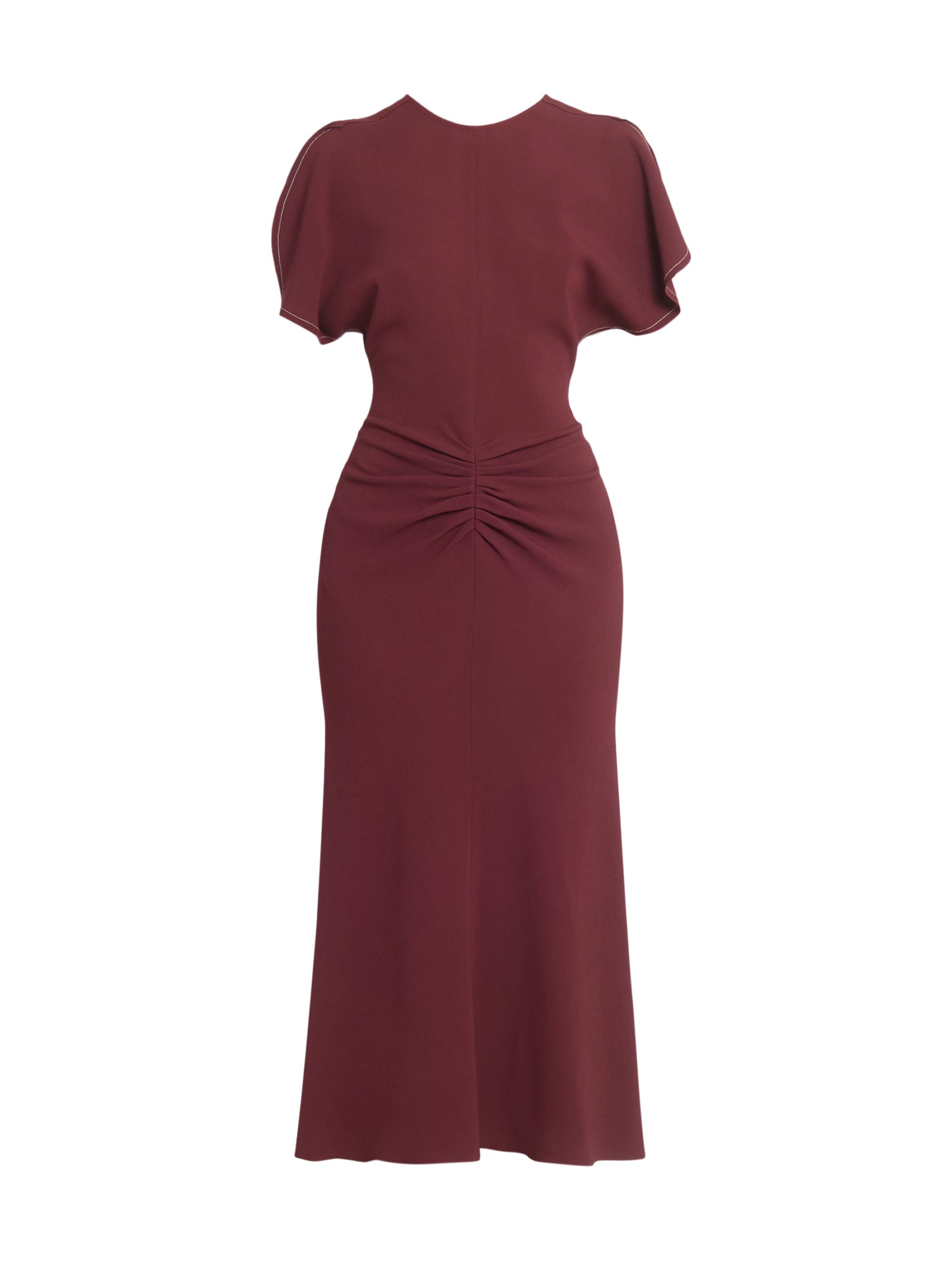 Victoria Beckham Women's Gathered Stretch Midi-Dress - Cinnabar Red