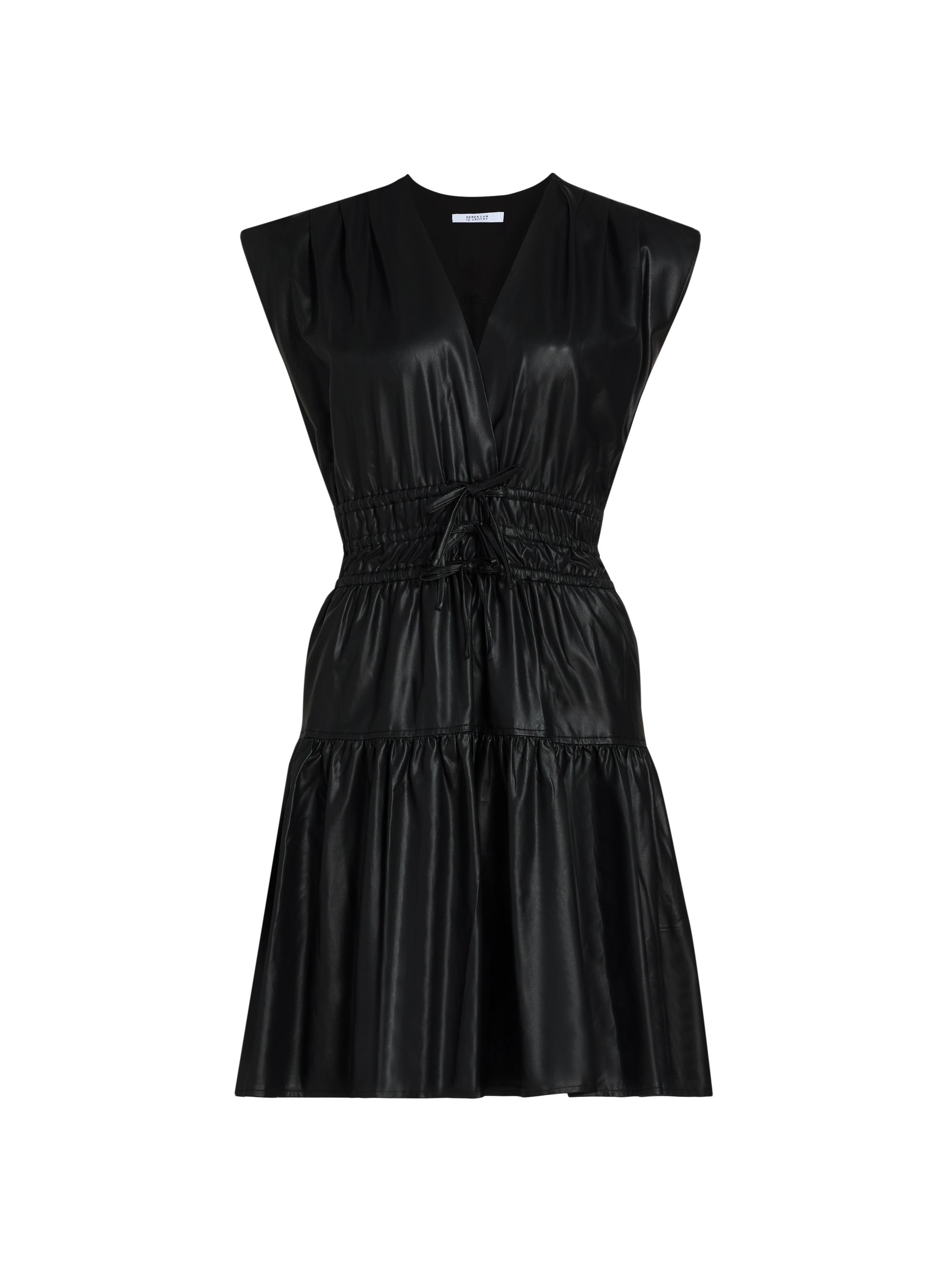 Derek Lam 10 Crosby Women's Tora Faux-Leather Tie-Waist Minidress - Black
