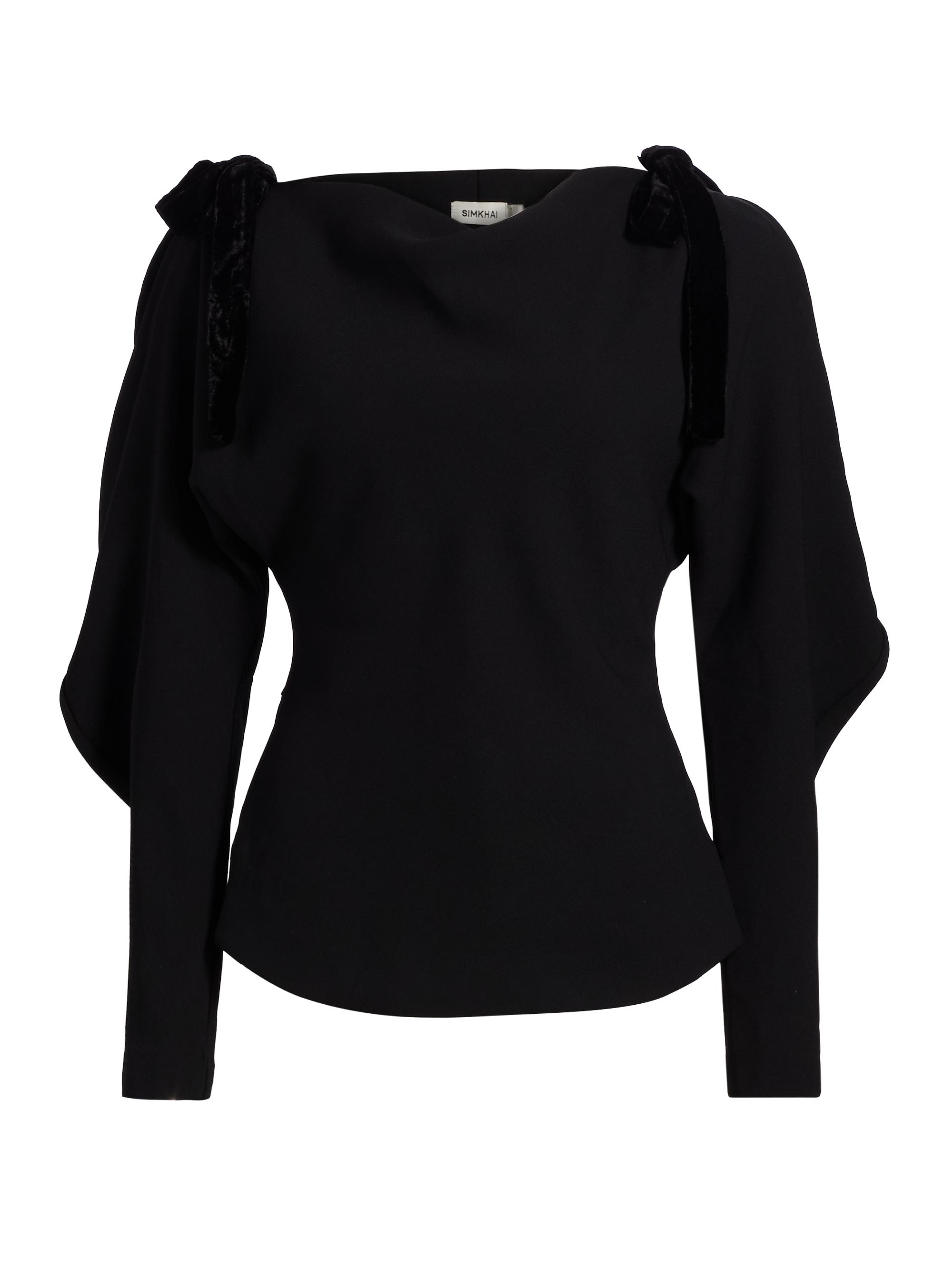 SIMKHAI Women's Marlee Boatneck Top - Black