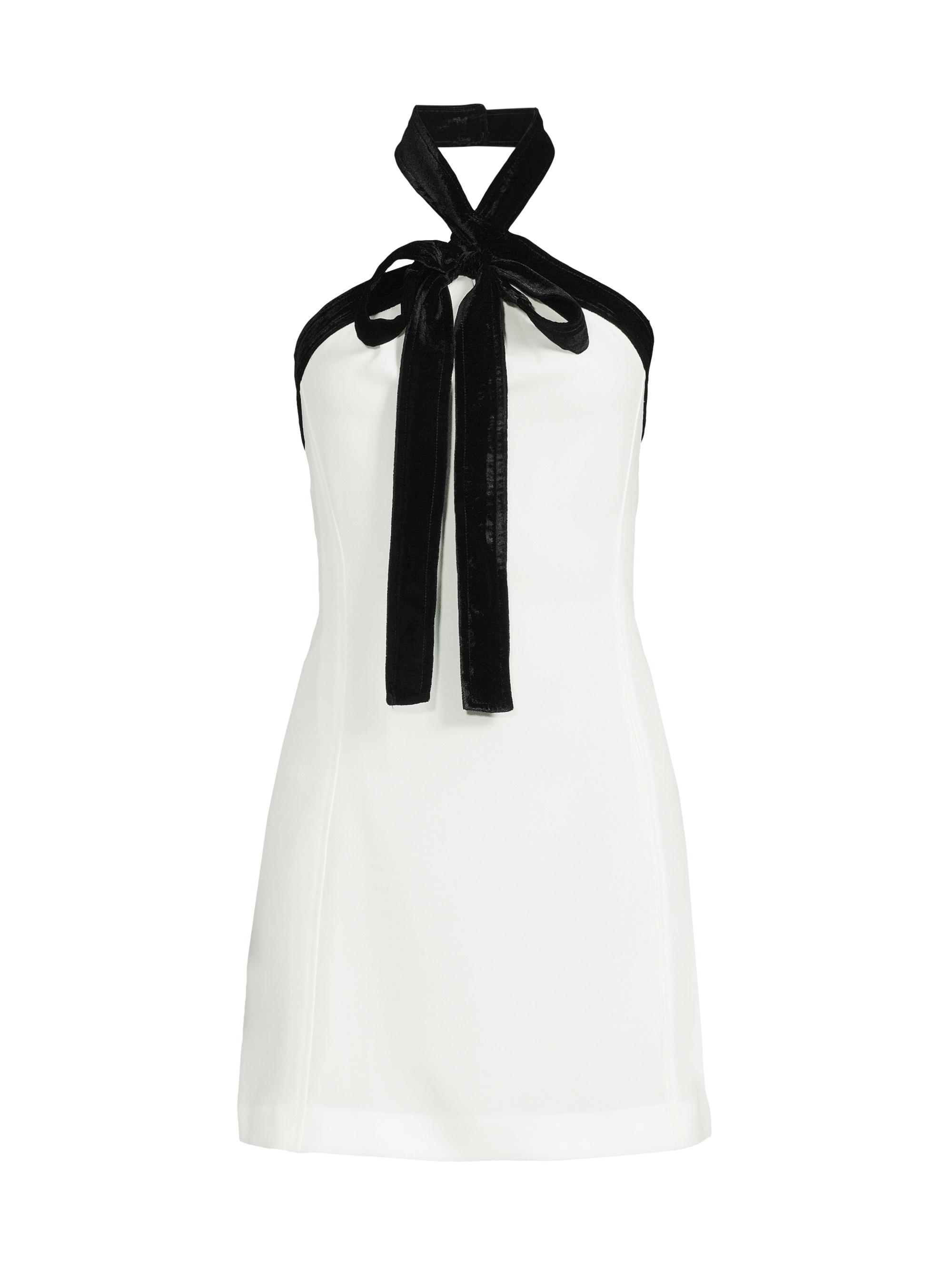 SIMKHAI Women's Jolie Velvet Bow-Detailed Halterneck Minidress -  Multi