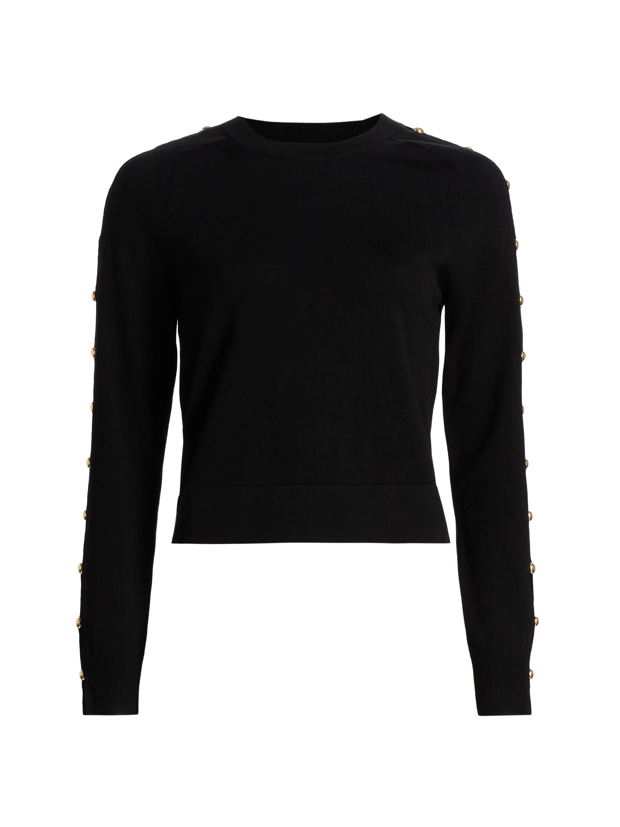 SIMKHAI Women's Declan Studded Wool Top - Black