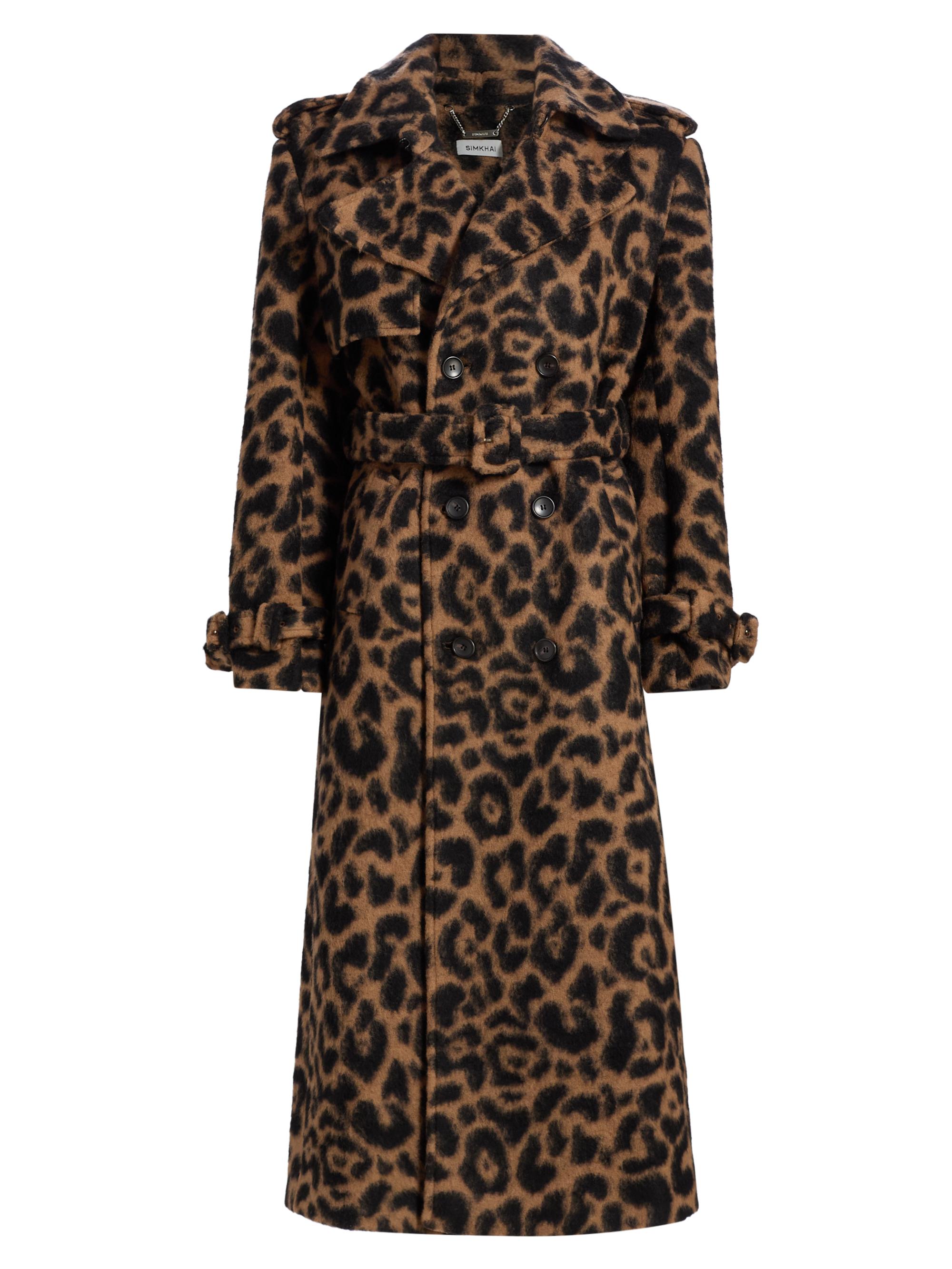 SIMKHAI Women's Rumi Leopard-Print Long Coat - Leopard