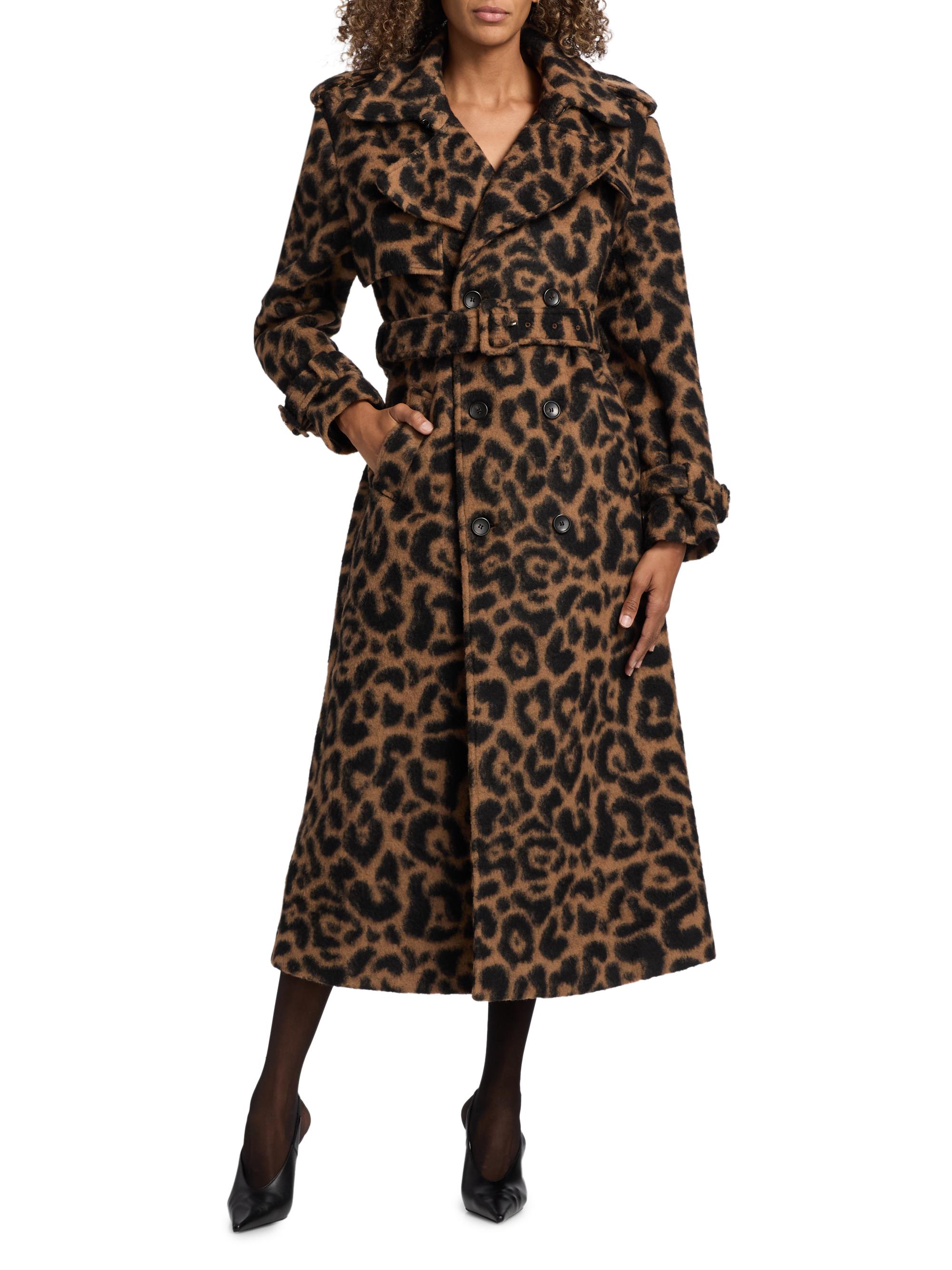 SIMKHAI Rumi Leopard-Print Long Coat | Saks Fifth Avenue