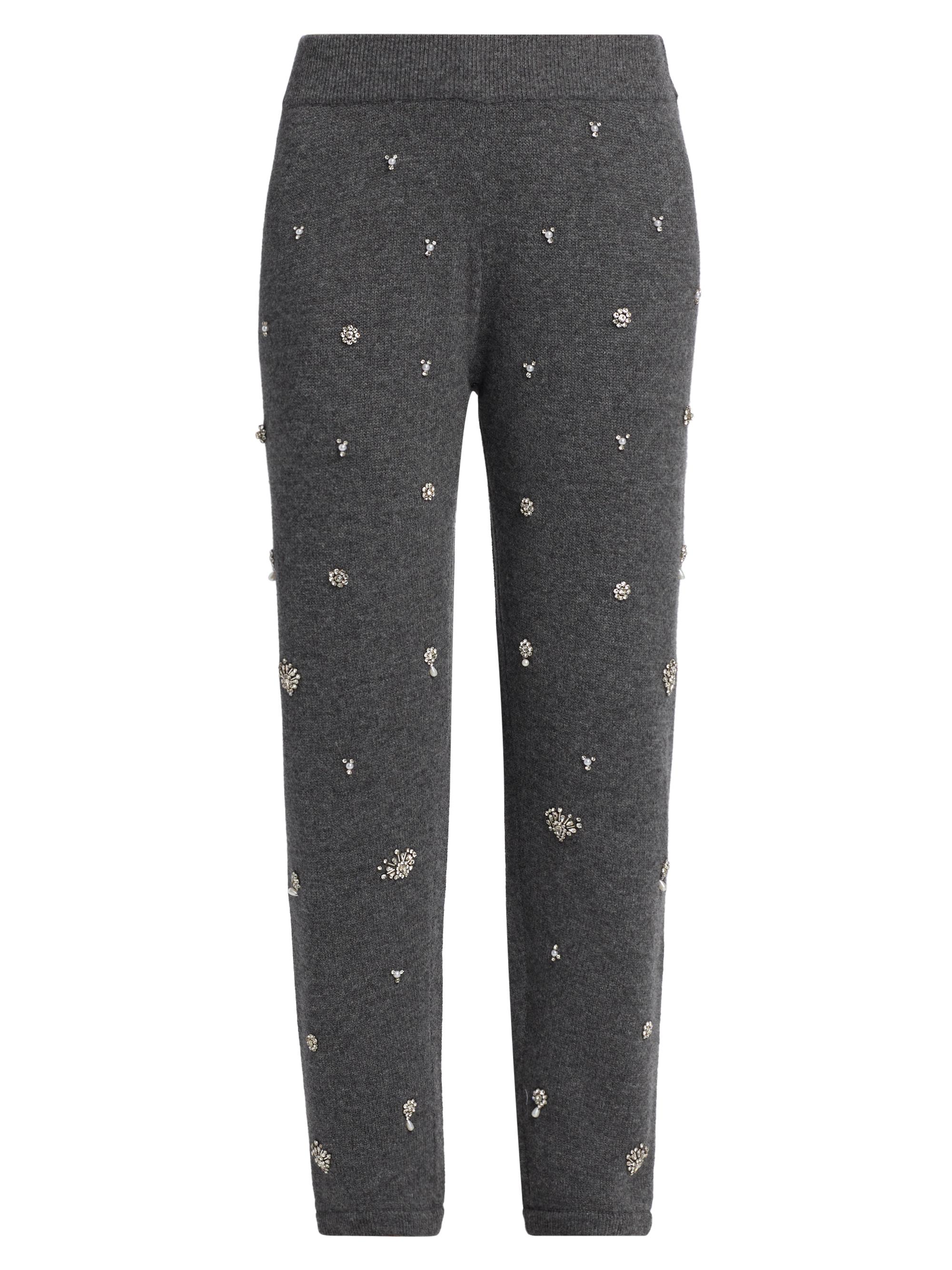 SIMKHAI Women's Kandace Embellished Wool-Cashmere Joggers - Charcoal Grey
