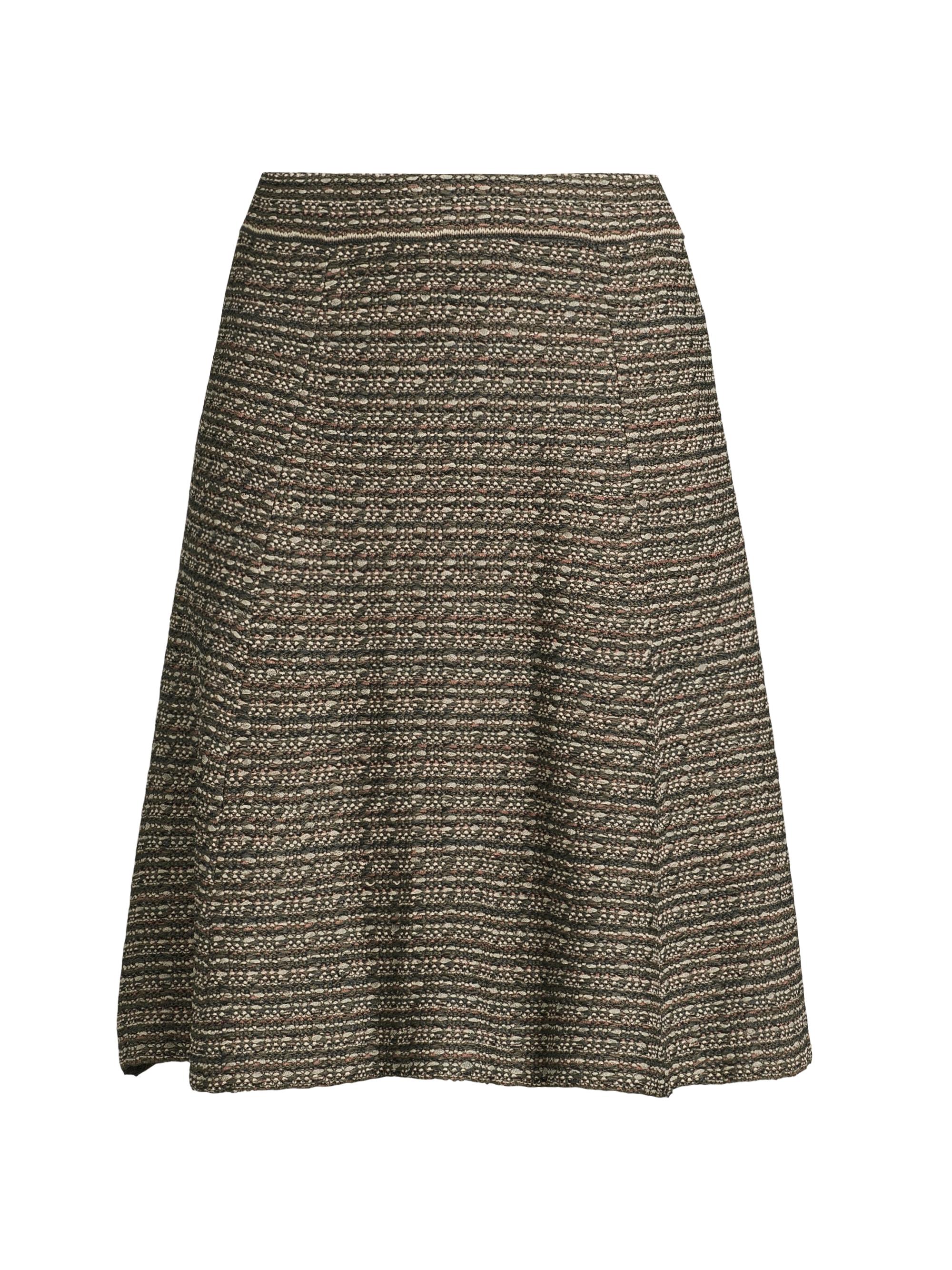 Tweed Knit Knee-Length Skirt