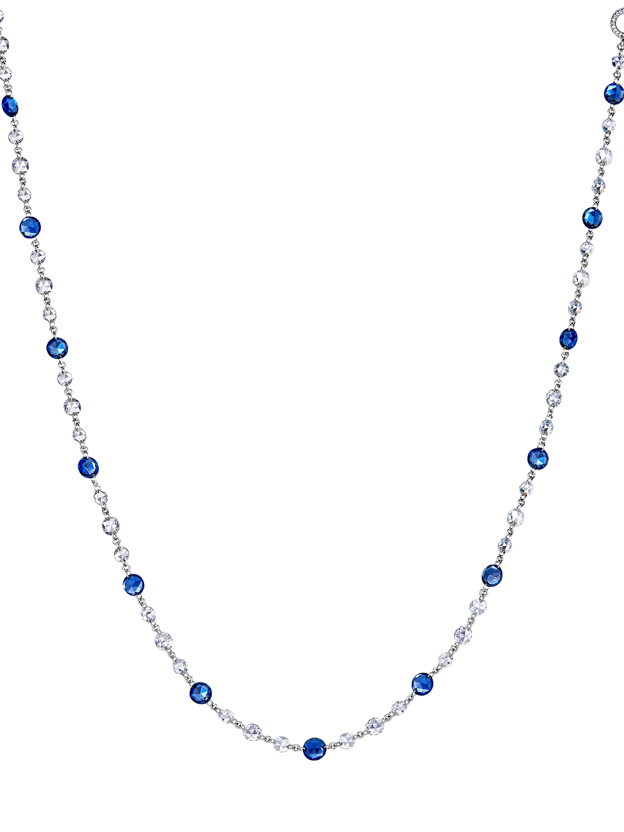 64 Facets Women's Ethereal 18K White Gold, Blue Sapphire & 2.70 TCW Diamond Necklace - White Gold