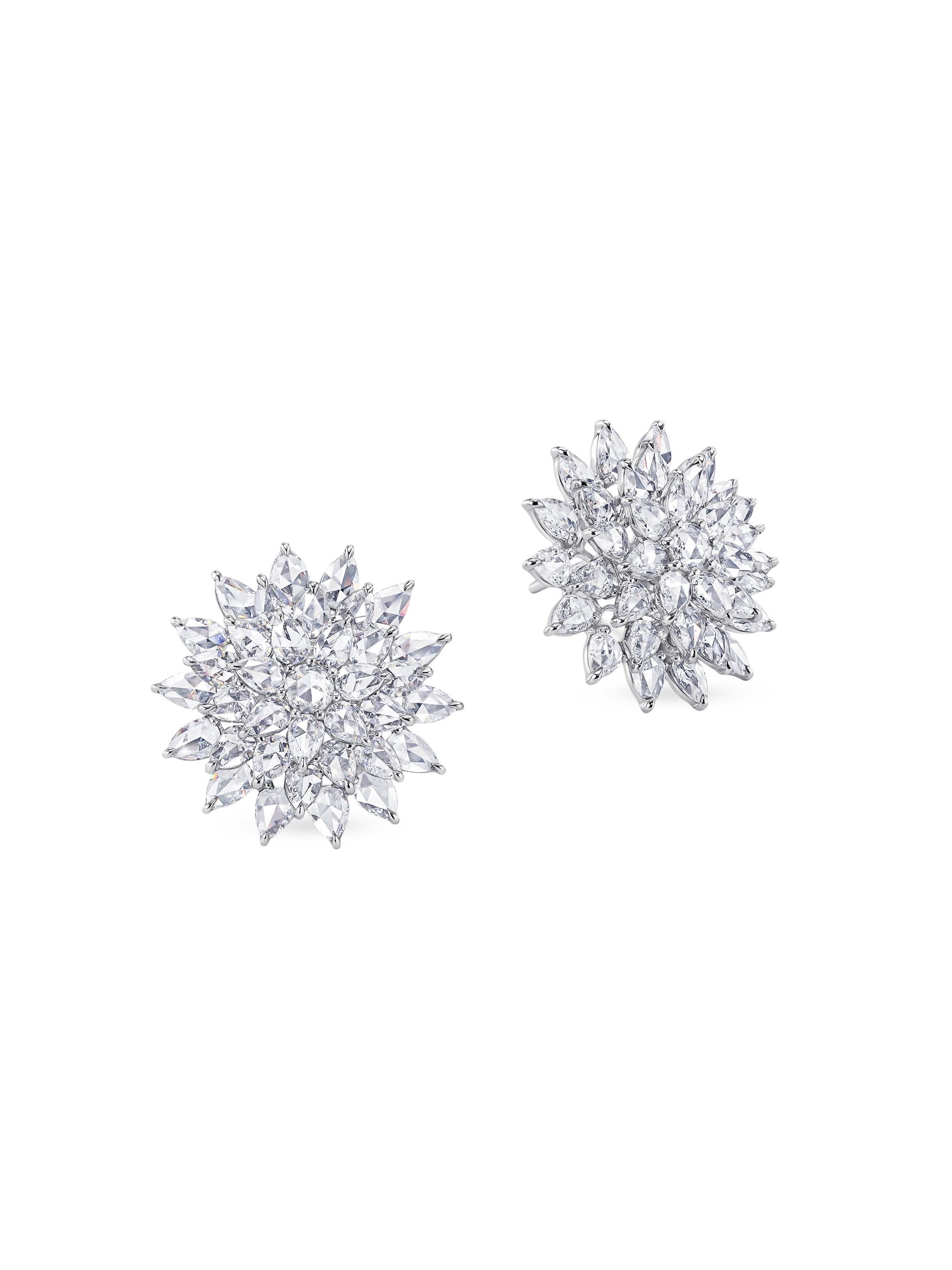 64 Facets Women's Eclat 18K White Gold & 5.18 TCW Diamond Cluster Stud Earrings - White Gold
