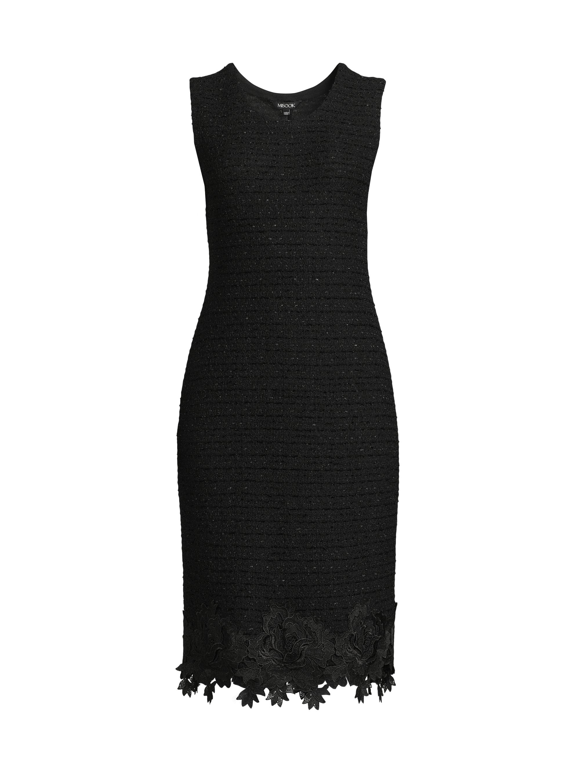 misook pleated stretch ponte dress Fit & Flare LuxeStretch Dress Black / S