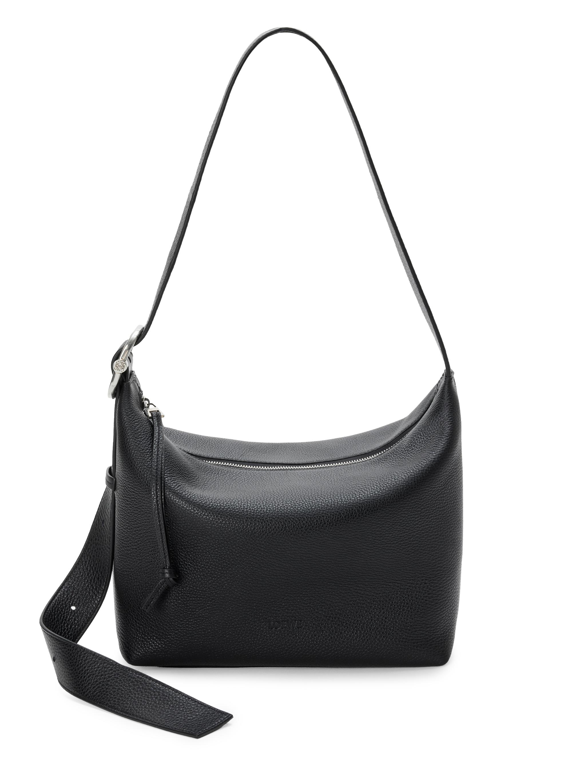 LOEWE Men's Loop Hobo Leather Shoulder Bag - Black
