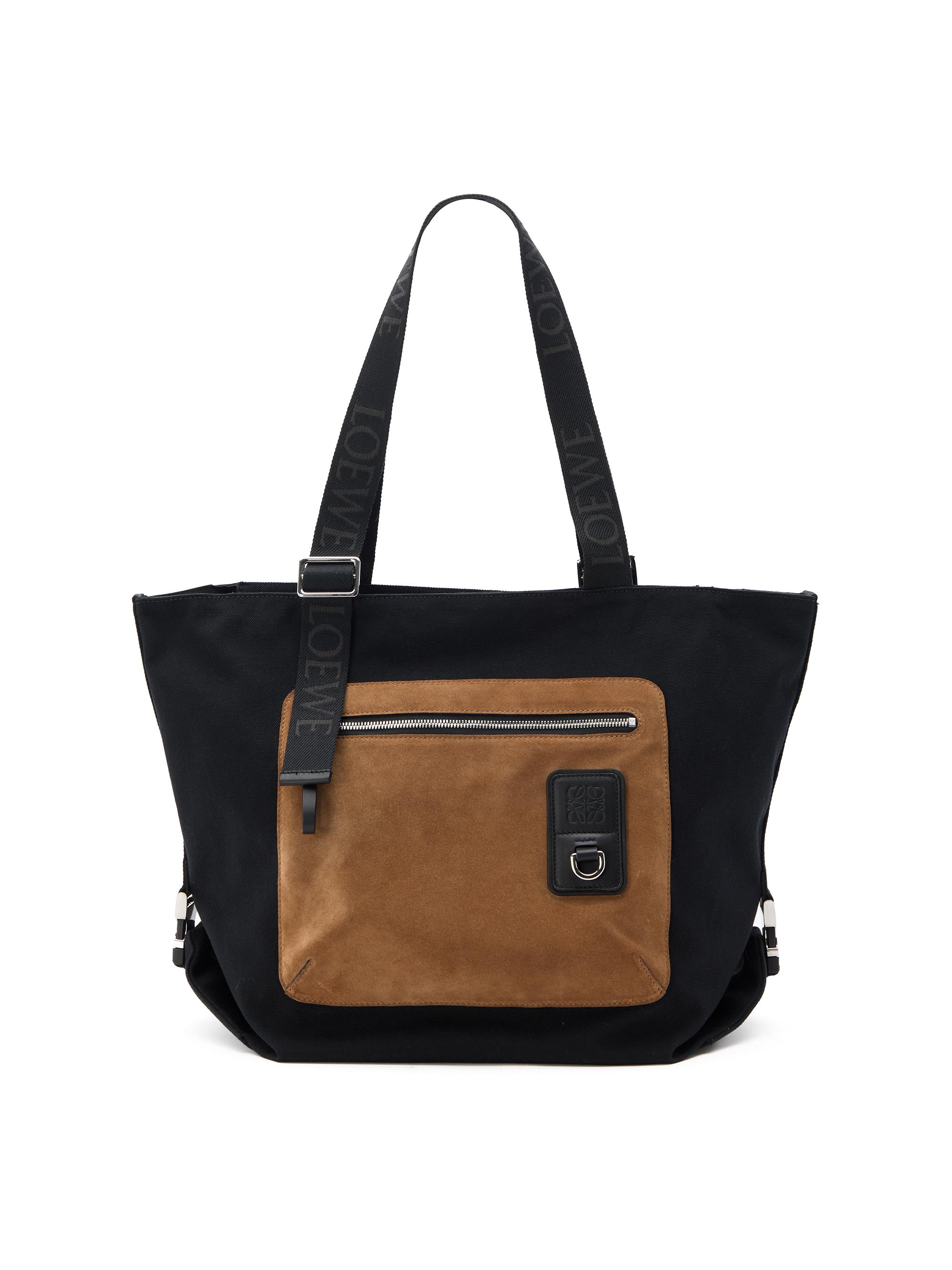 LOEWE Men's Flex Zipped Tote Bag - Black Dark Gold