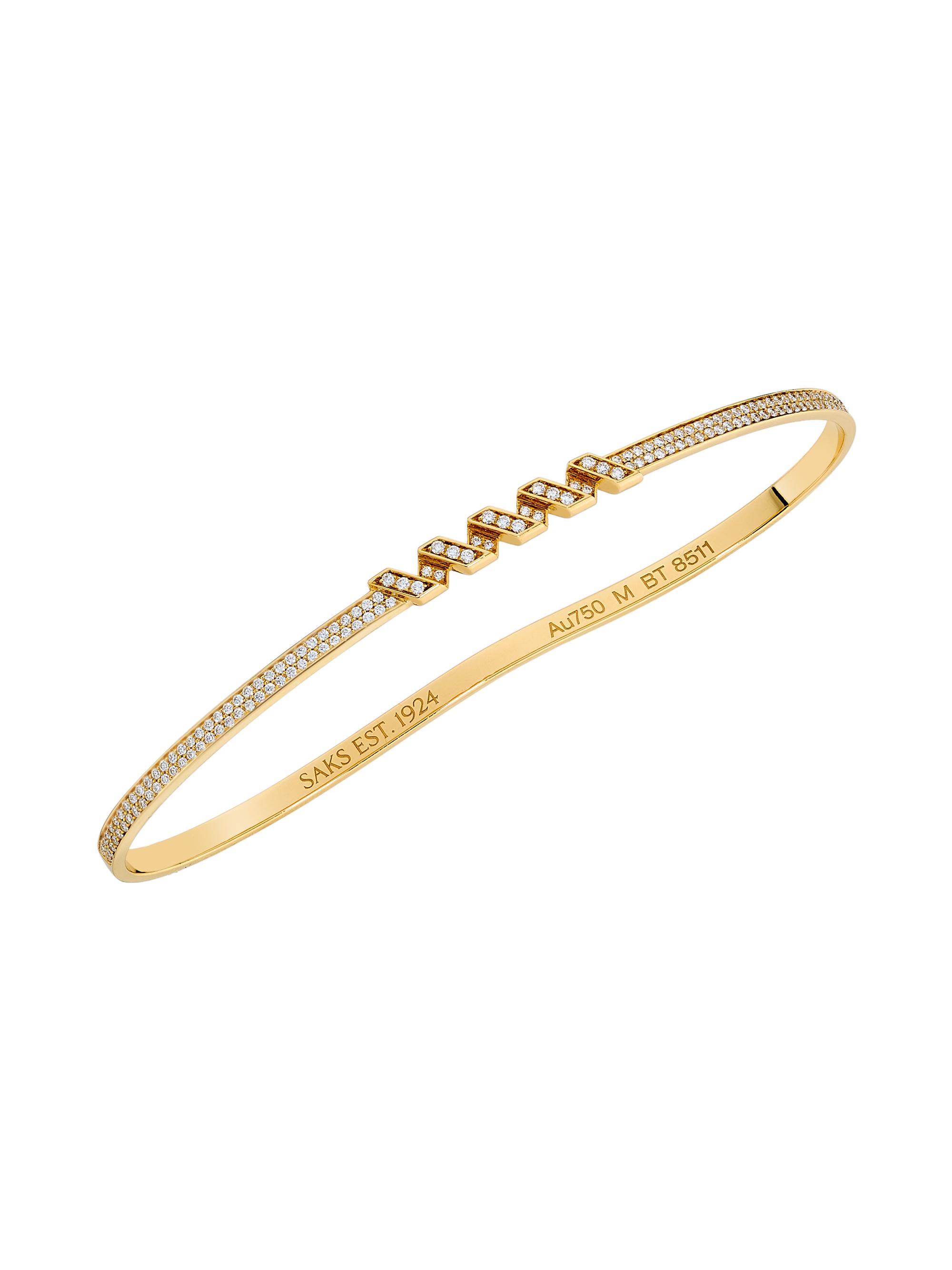 SAKS EST. 1924 Women's Helix Palm Cuff Full Pavé 18K Yellow Gold - Yellow Gold