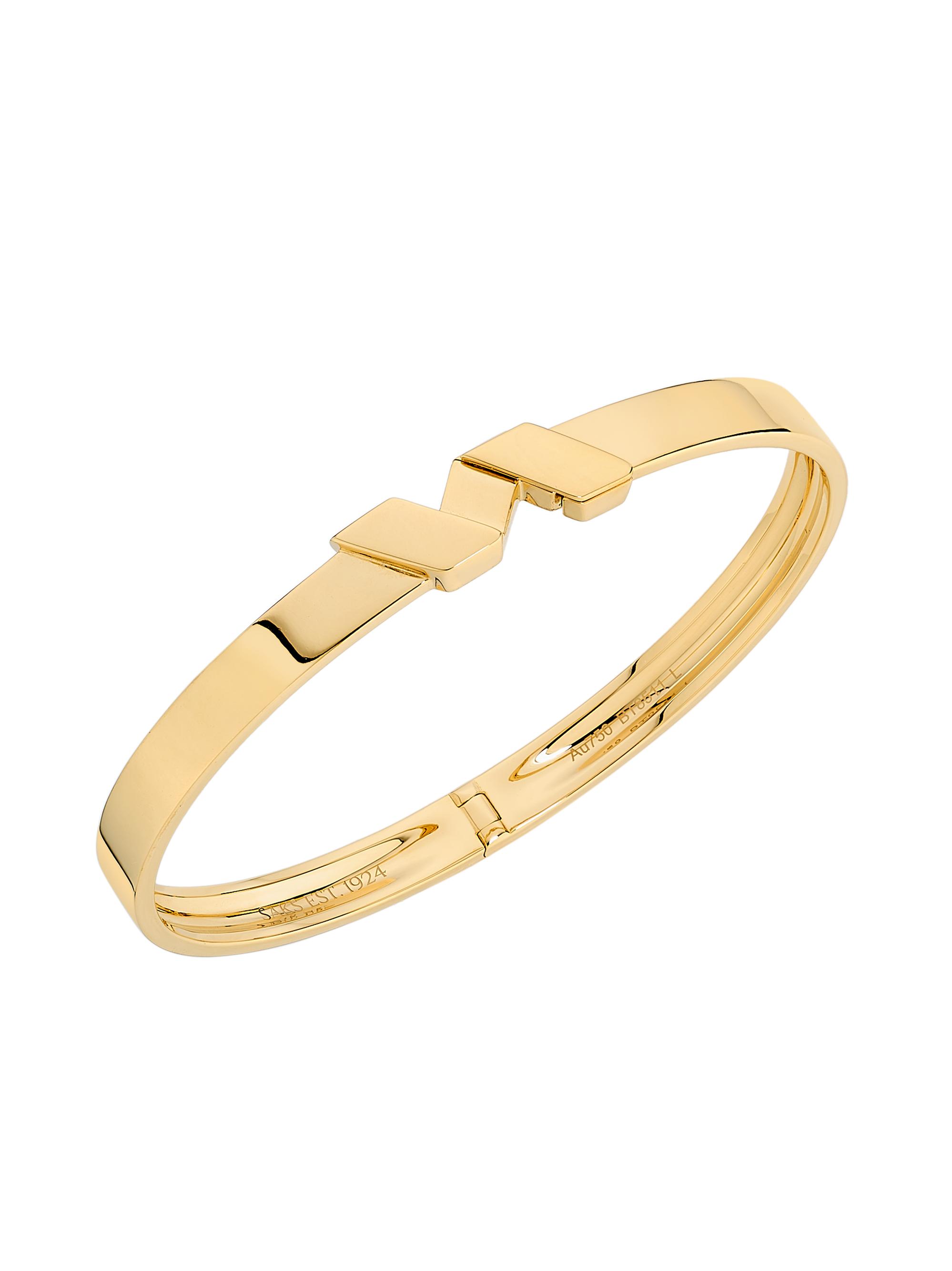 SAKS EST. 1924 Women's Helix Bangle 18K Yellow Gold - Yellow Gold