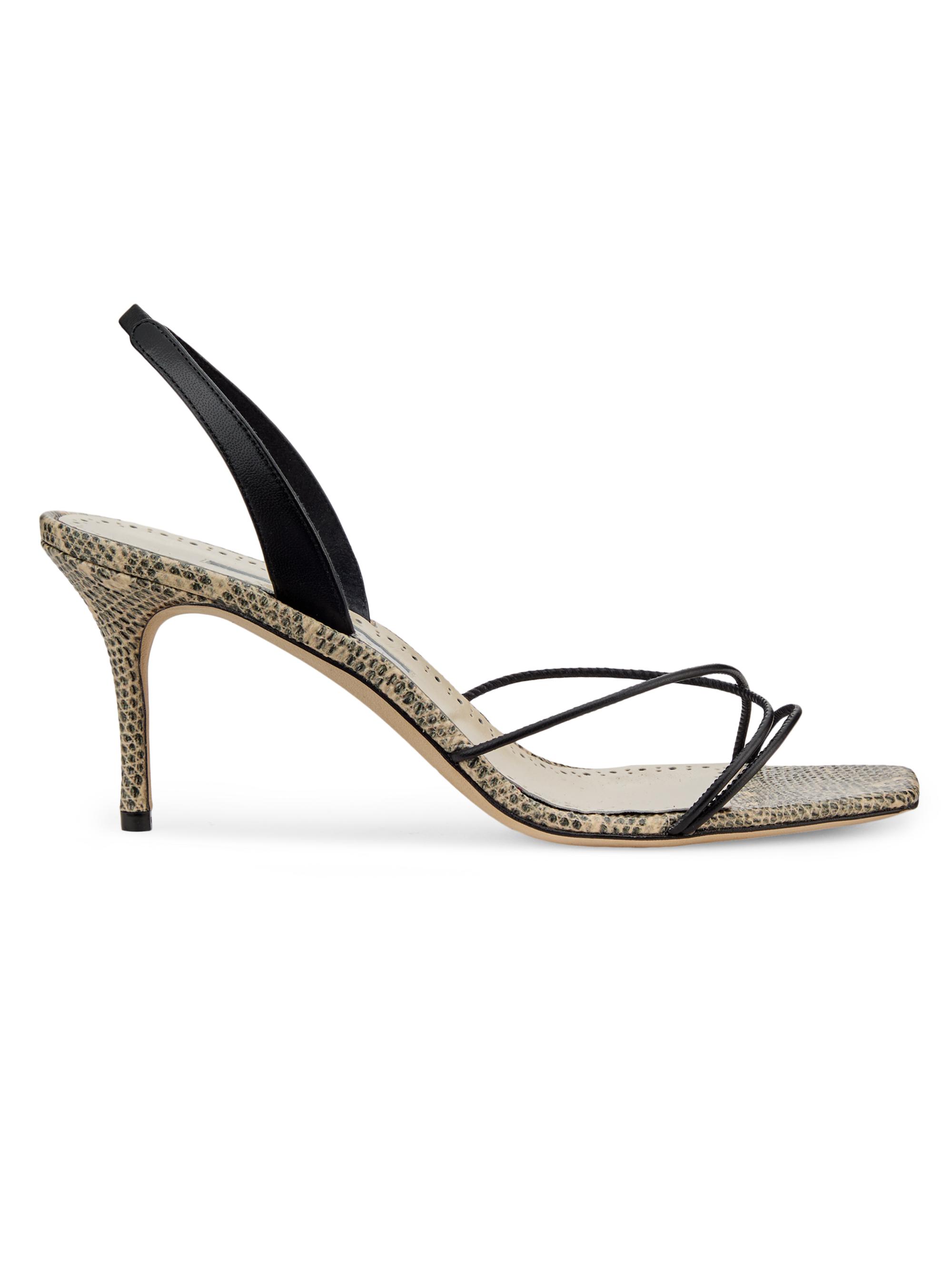 Manolo Blahnik Women's Ninfea Leather Strappy Sandals - Black