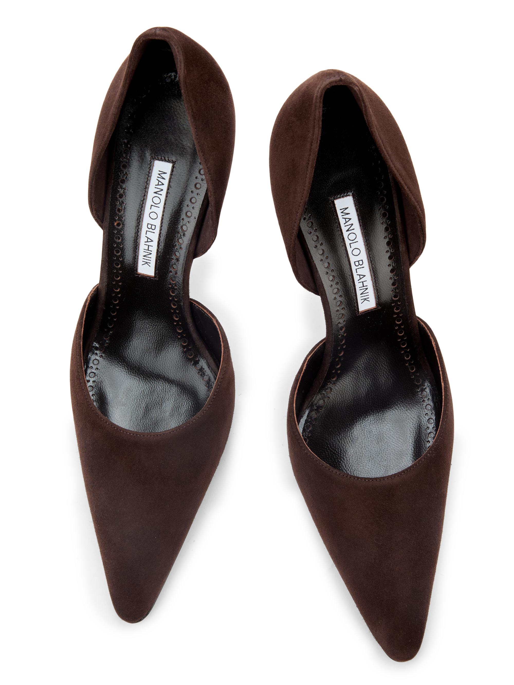 Manolo Blahnik Taylernu Suede D'Orsay Pumps | Saks Fifth Avenue