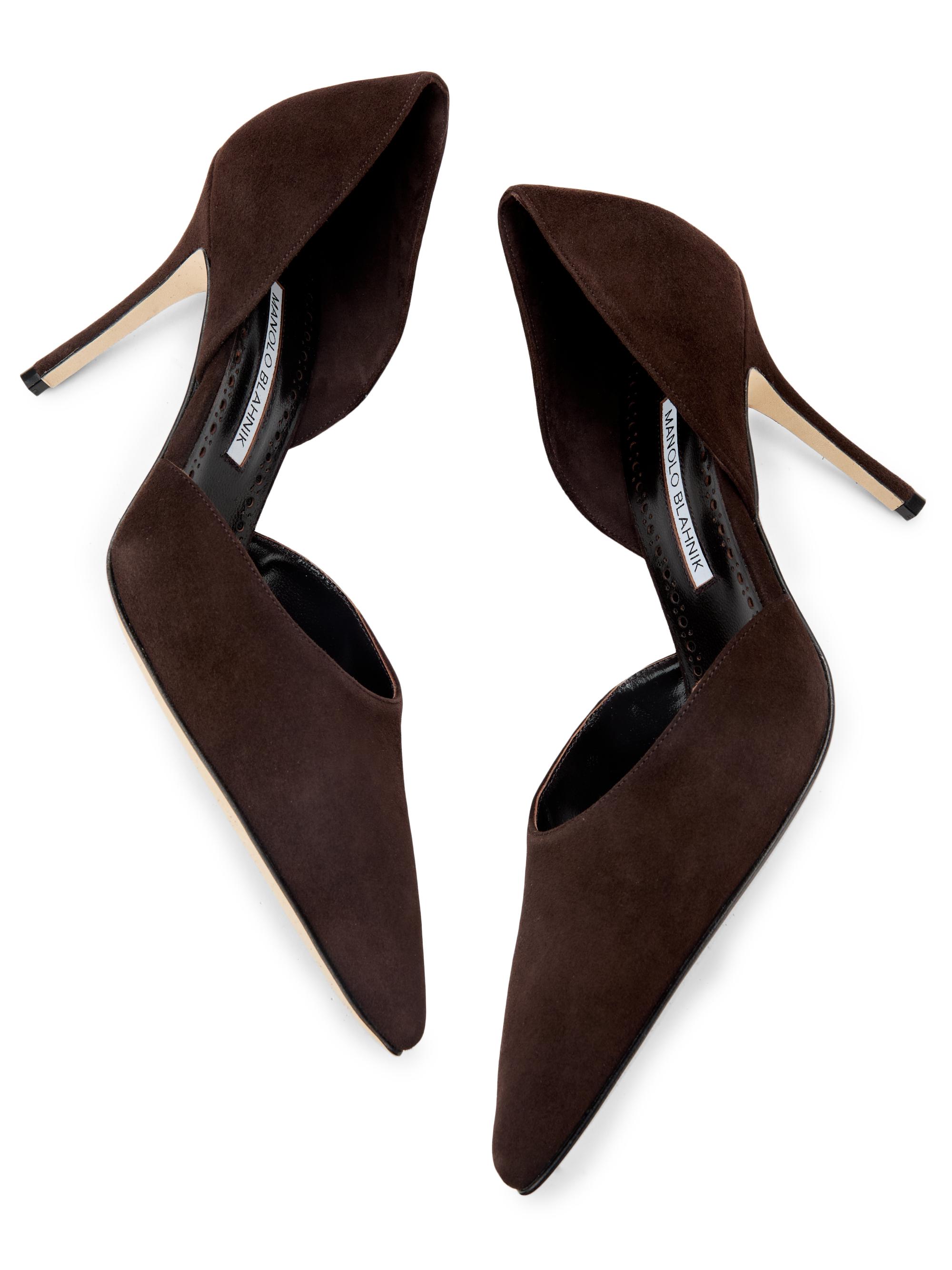 Manolo Blahnik Taylernu Suede D'Orsay Pumps | Saks Fifth Avenue