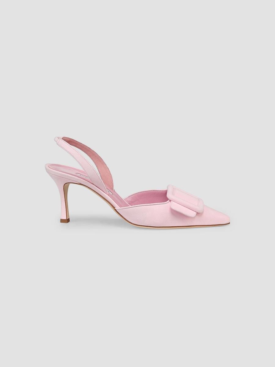 Manolo Blahnik Maysli 70MM Suede Slingback Pumps | Saks Fifth Avenue