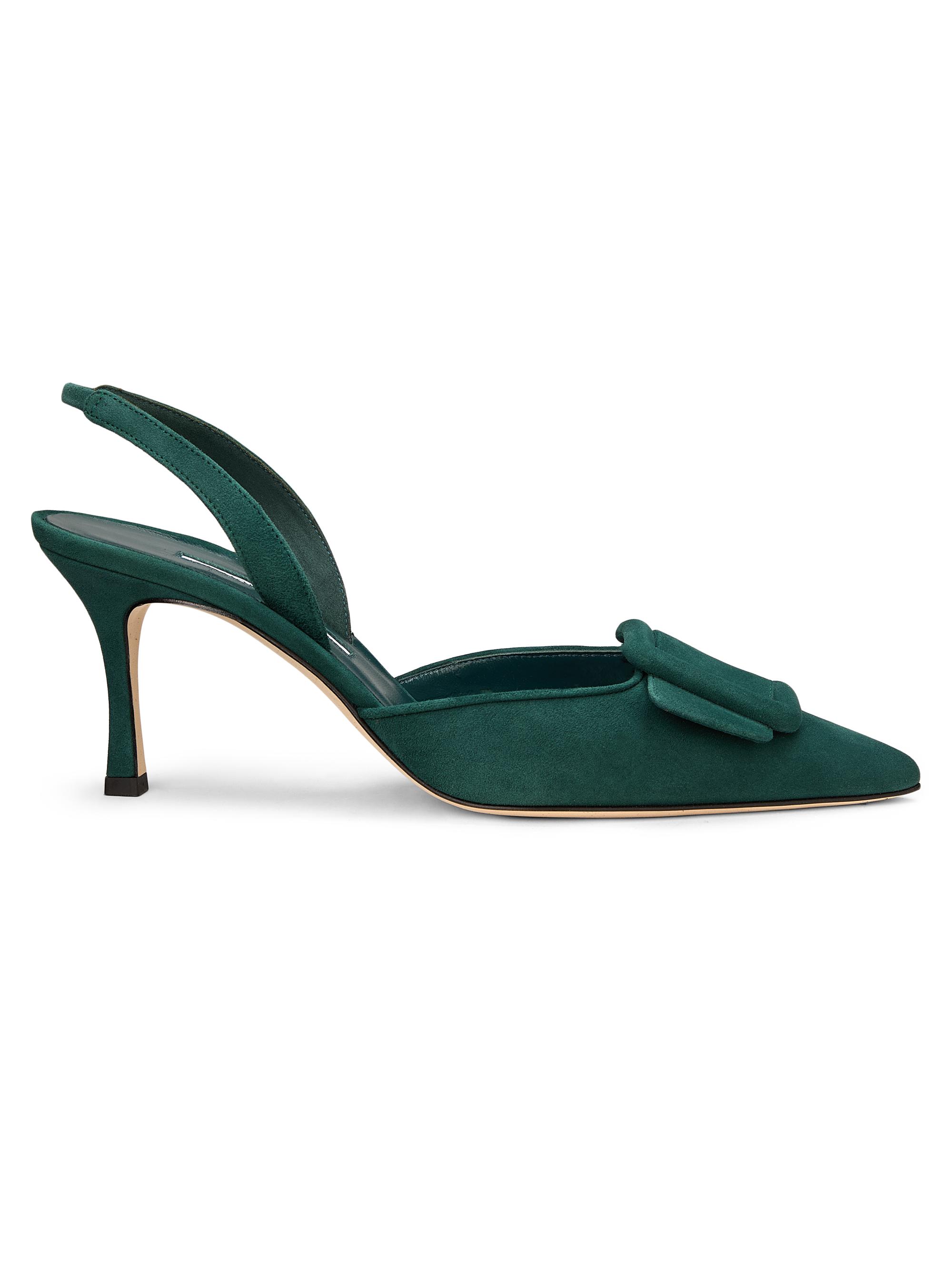 Manolo Blahnik Maysli 70MM Leather Slingback Pumps | Saks Fifth Avenue