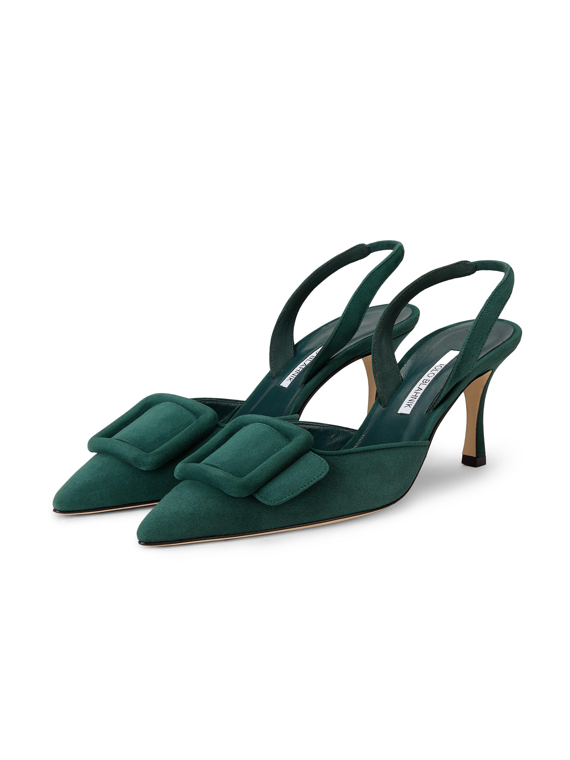 Manolo Blahnik Maysli 70MM Suede Slingback Pumps | Saks Fifth Avenue