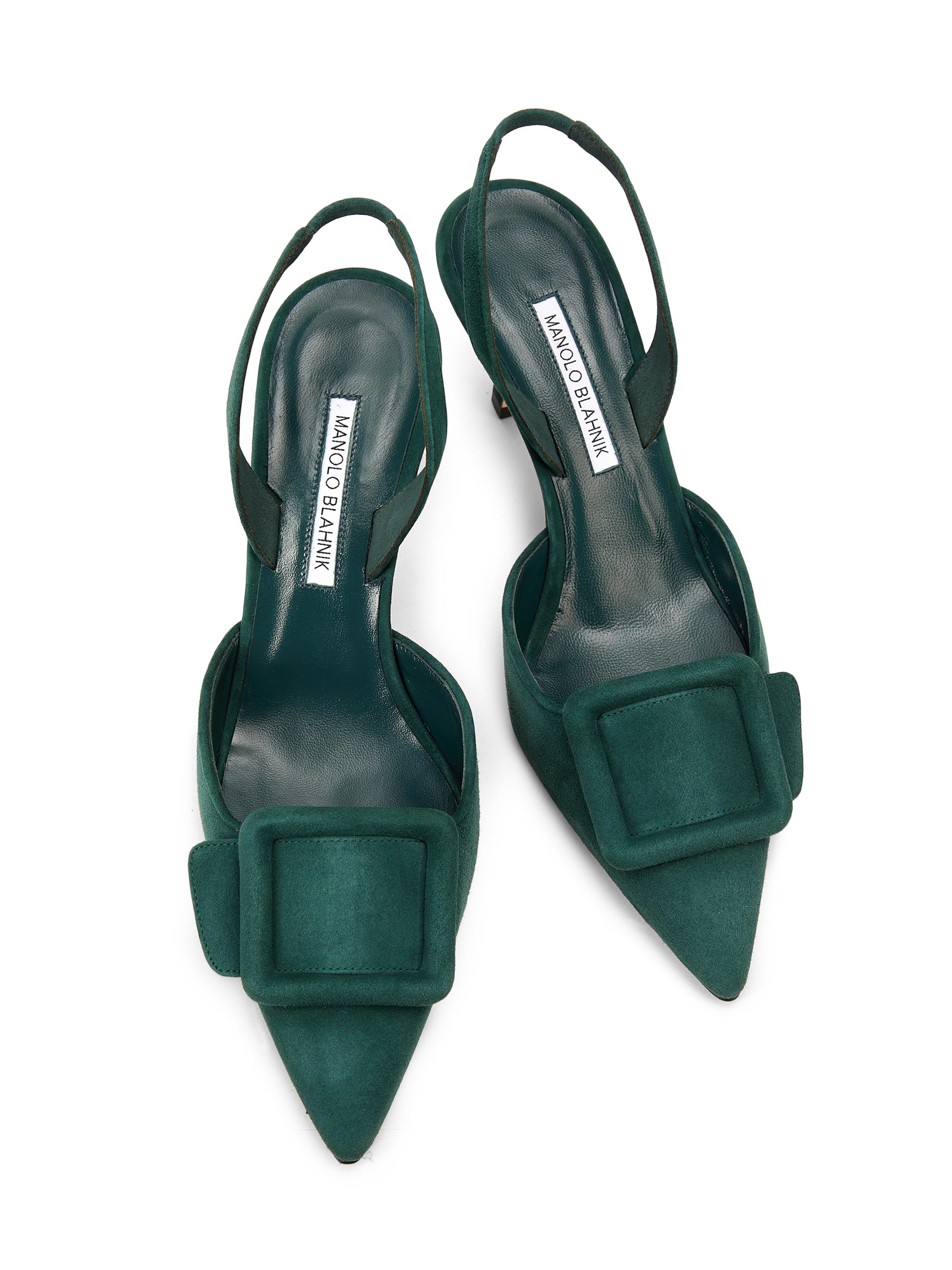 Manolo Blahnik Maysli 70MM Suede Slingback Pumps | Saks Fifth Avenue