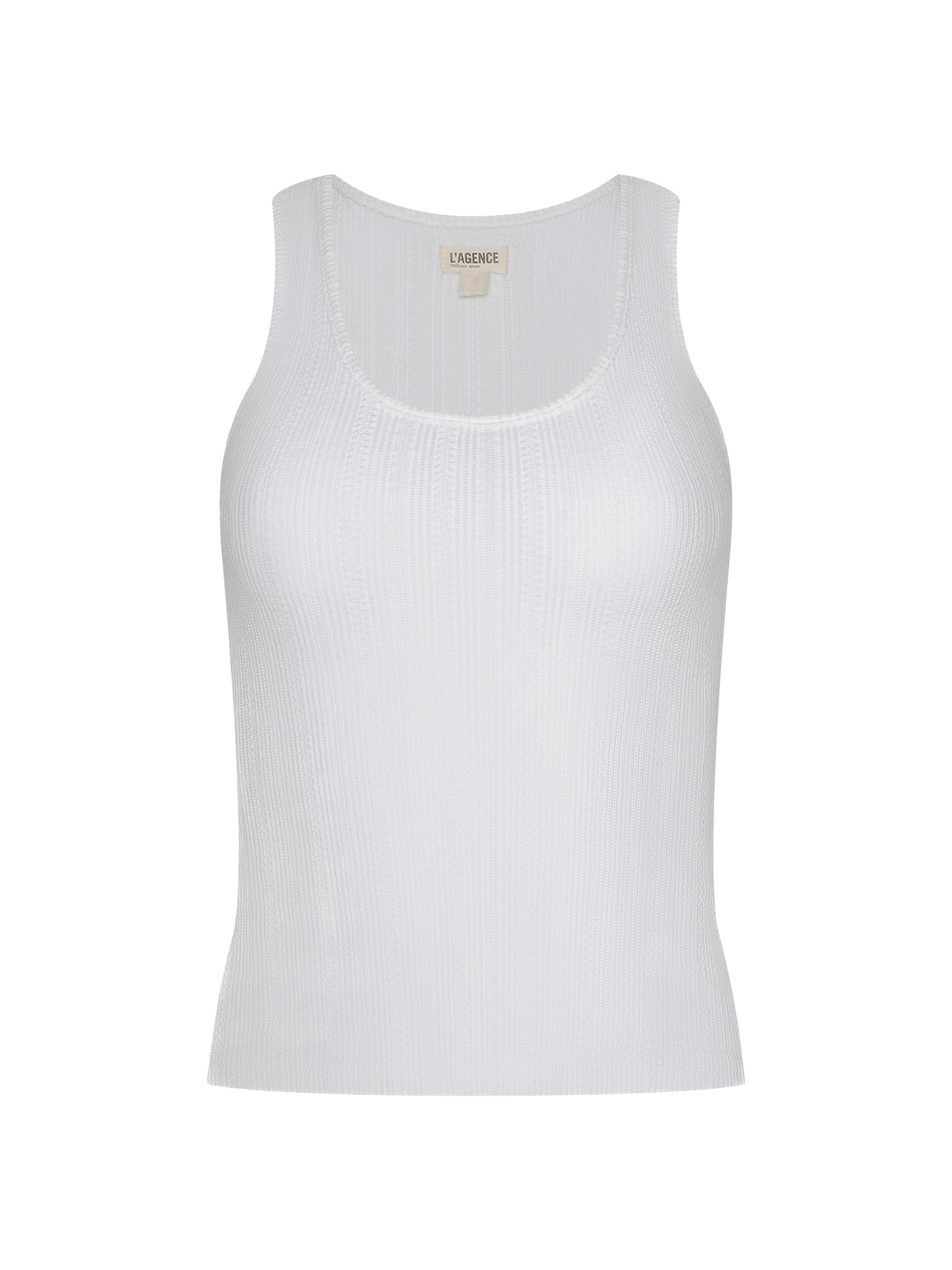 L'AGENCE Women's Adira Cotton Scoopneck Tank - Antique White