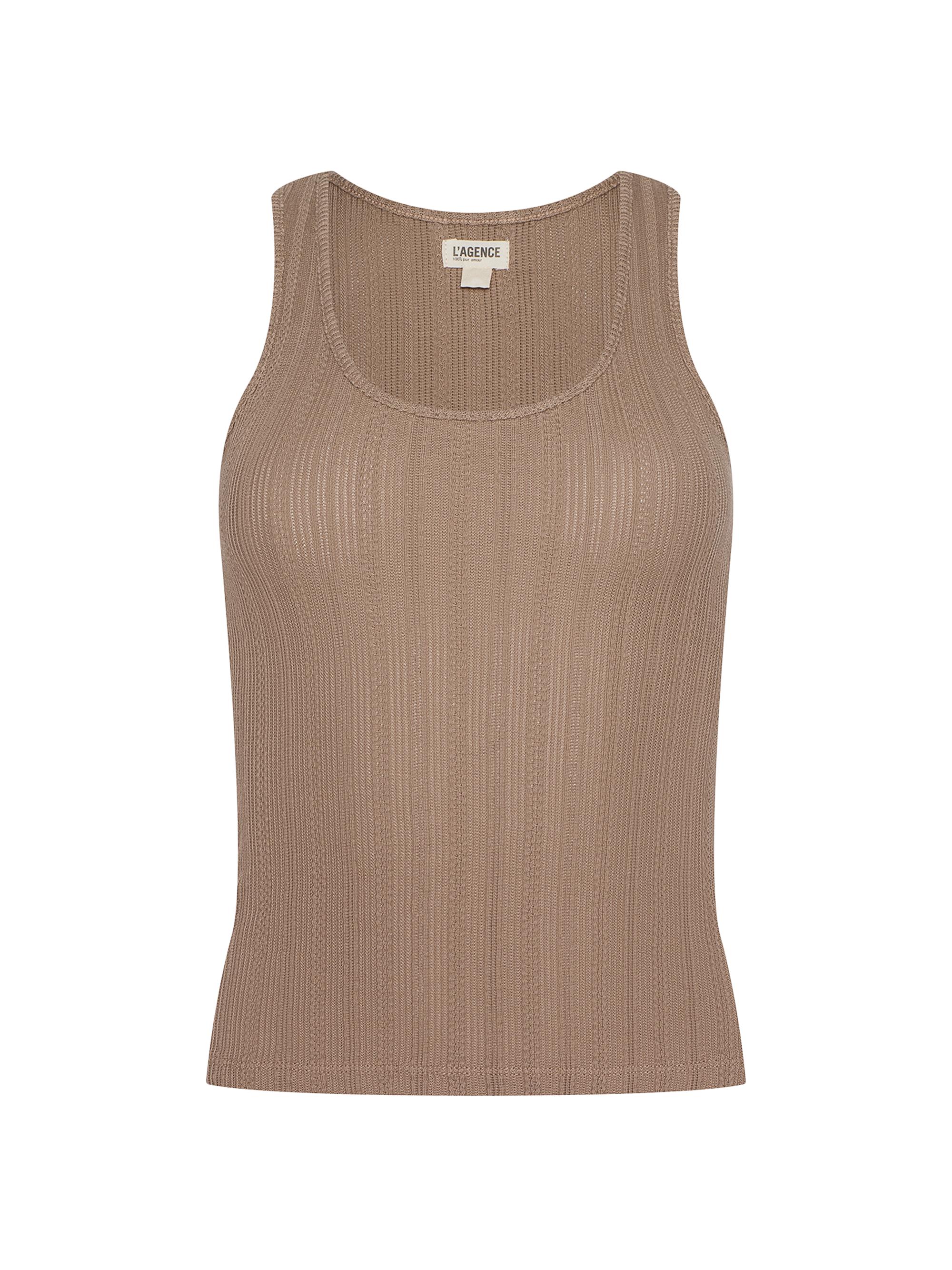 L'AGENCE Women's Adira Cotton Scoopneck Tank - Portabella