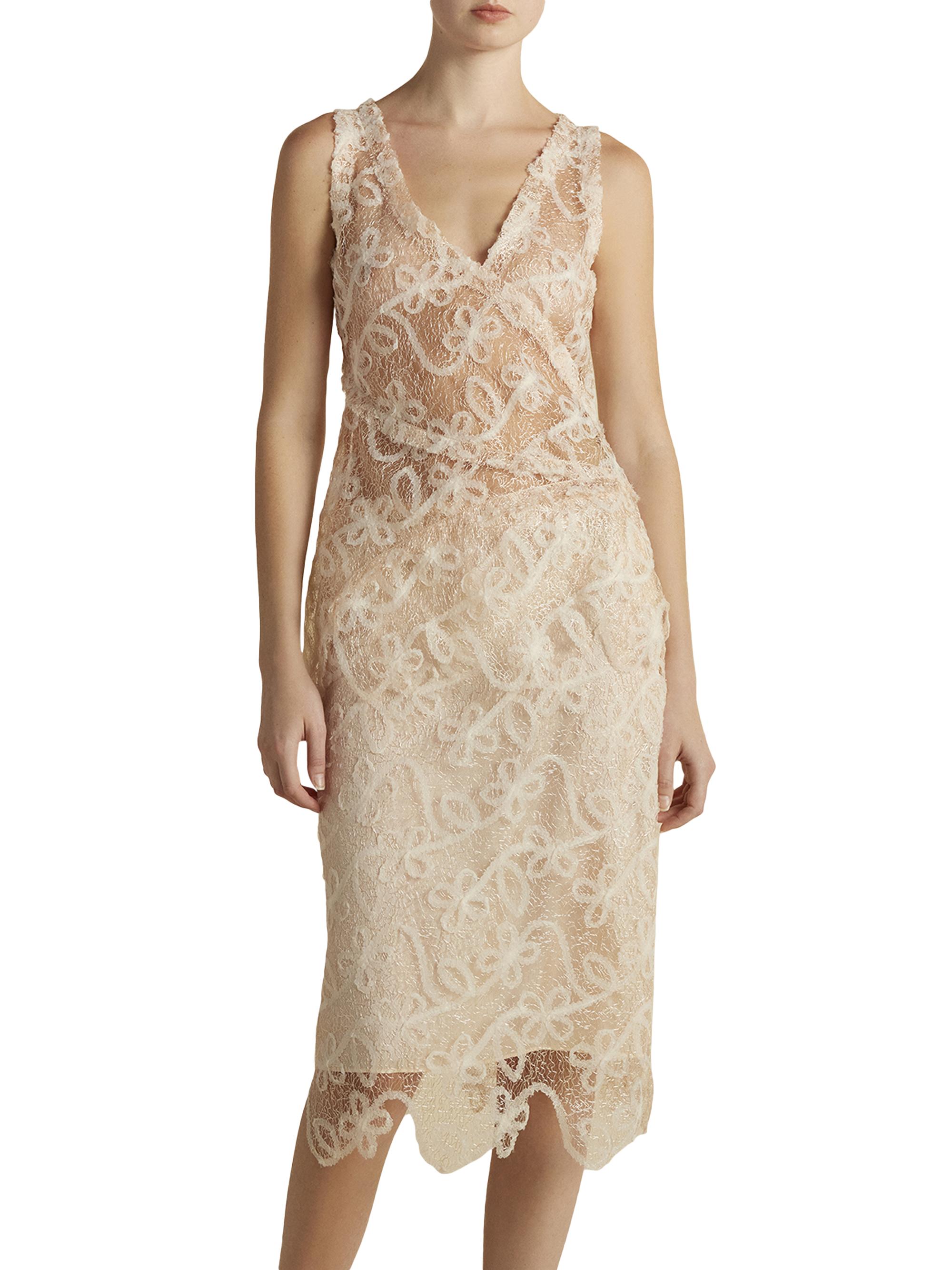 Marina Moscone Women's Lace Patchwork Top - Beige