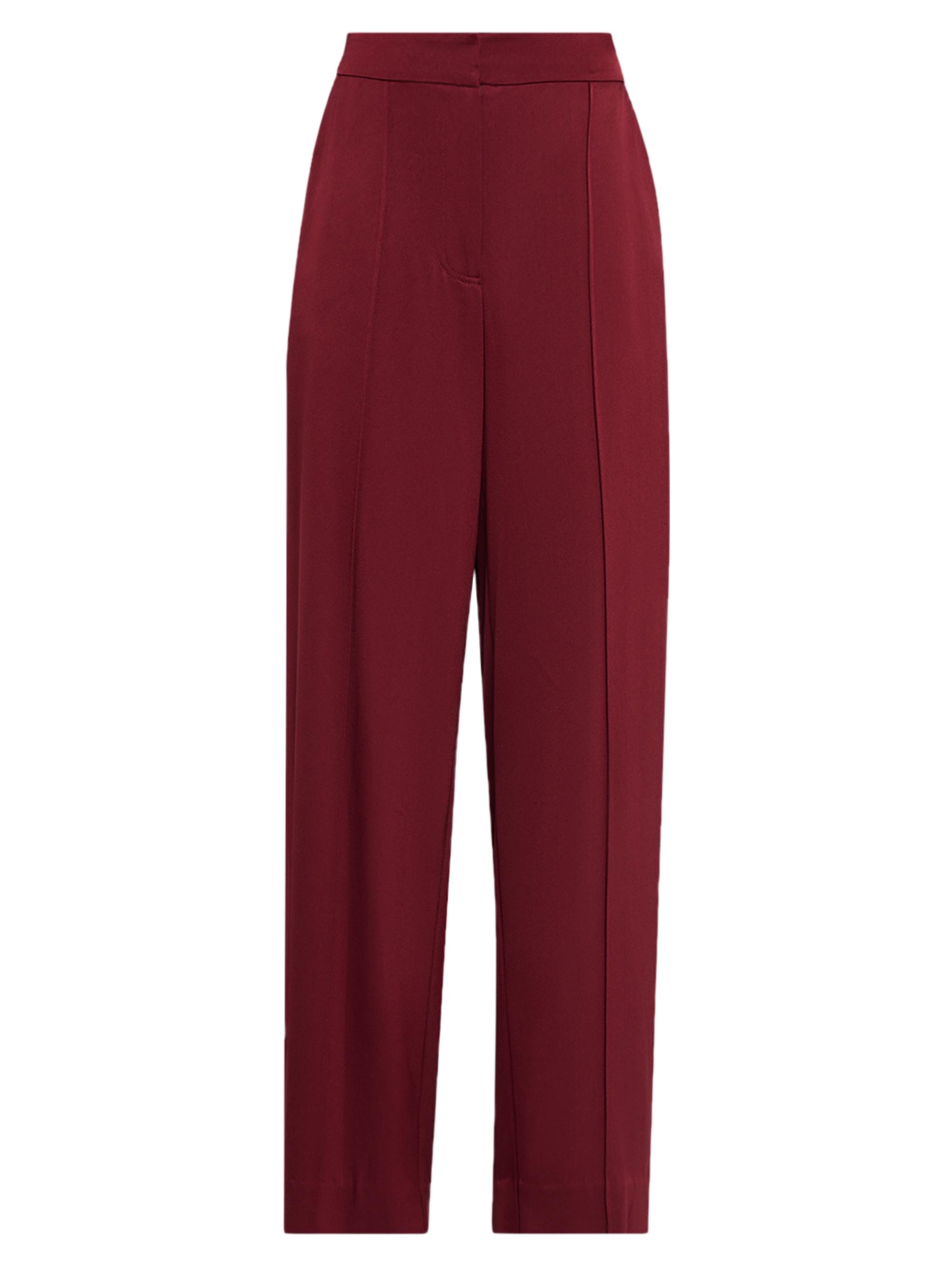 SIMKHAI Women's Kyra Satin Wide-Leg Pants - Oxblood
