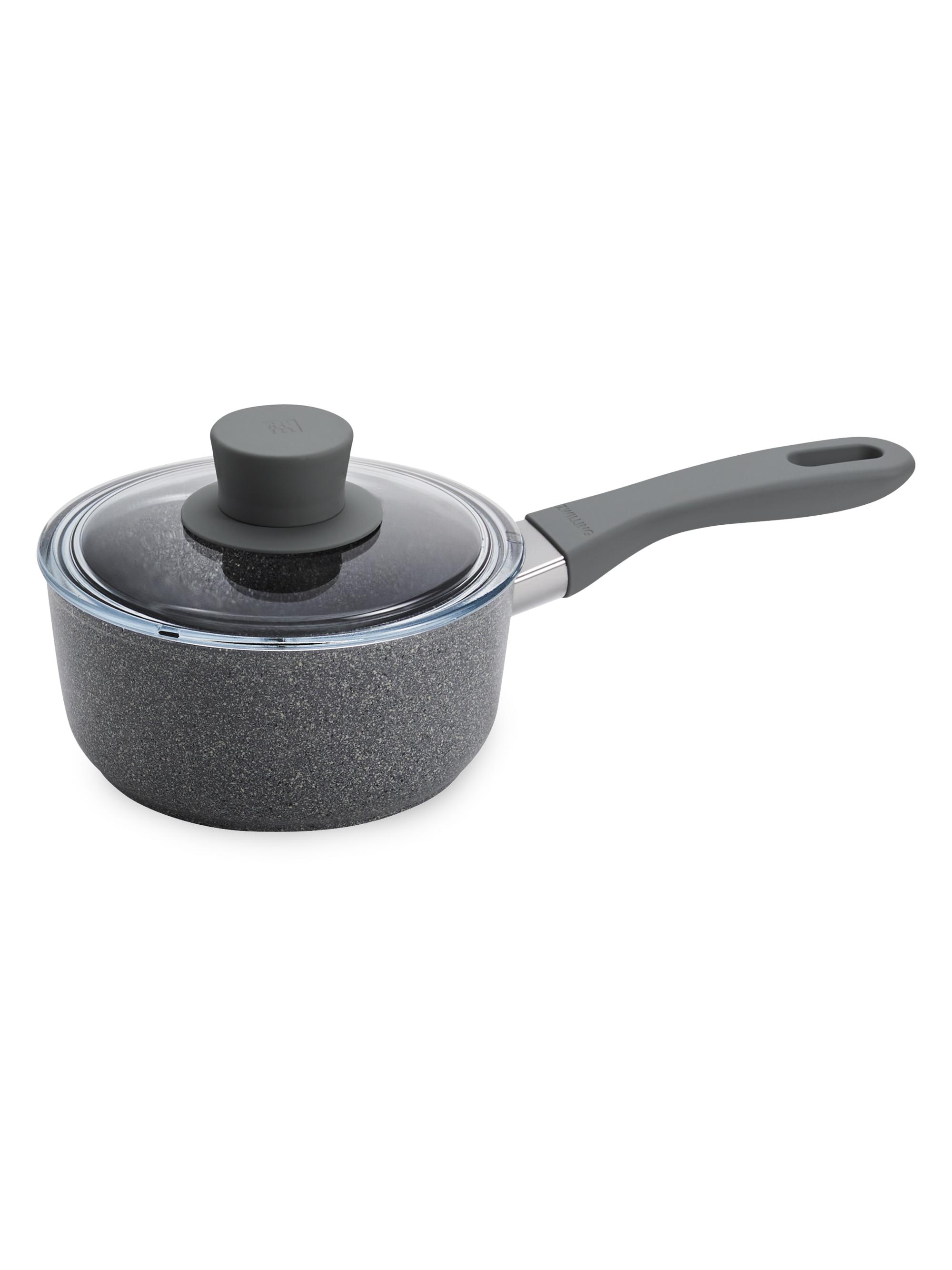 ZWILLING J.A. Henckels Parma Plus Ceramic Aluminum Ceramic Nonstick Saucepan with Lid - Grey 2.9
