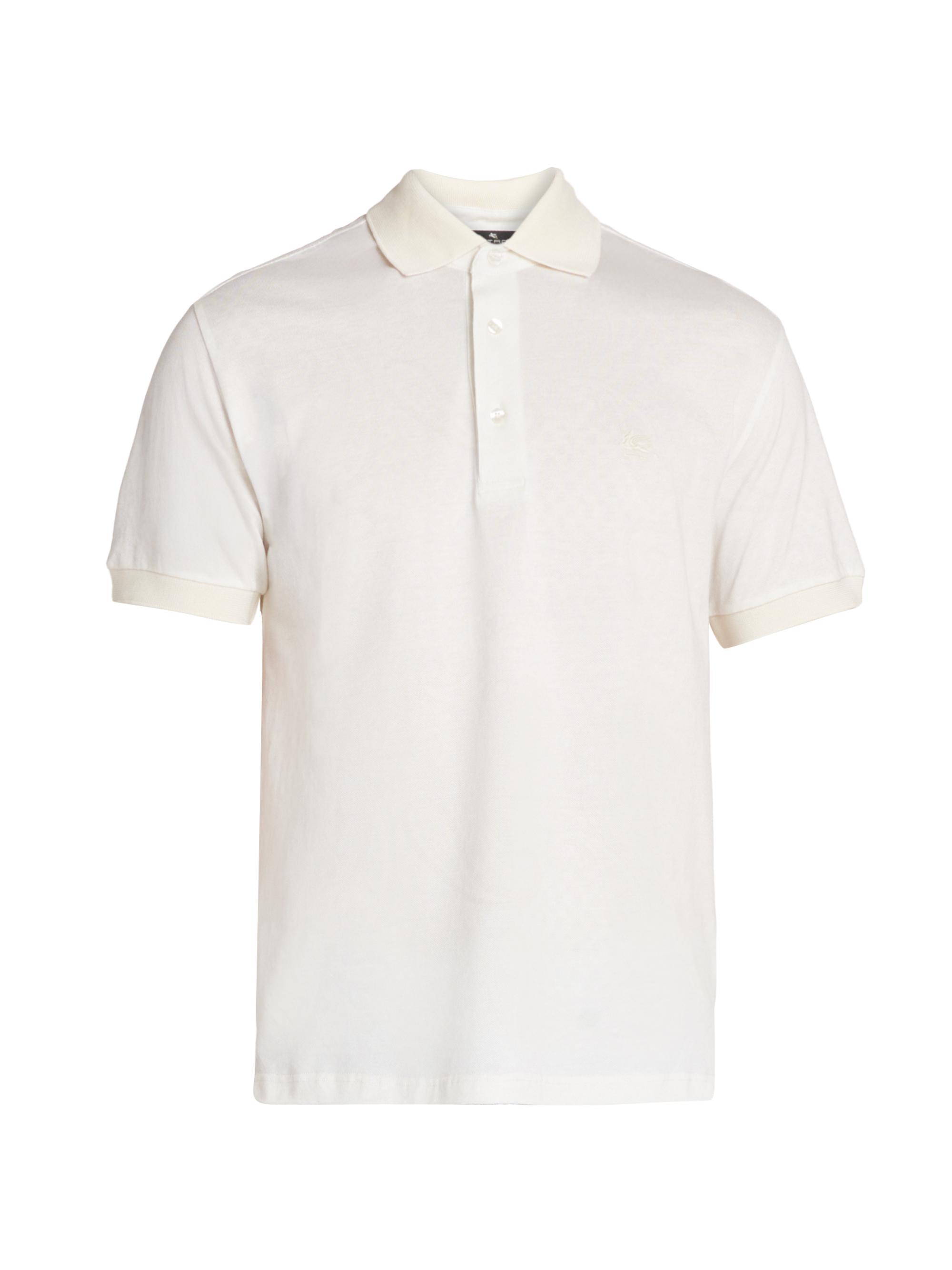 Etro Men's Roma Paisley Cotton Polo Shirt - Print On White Base