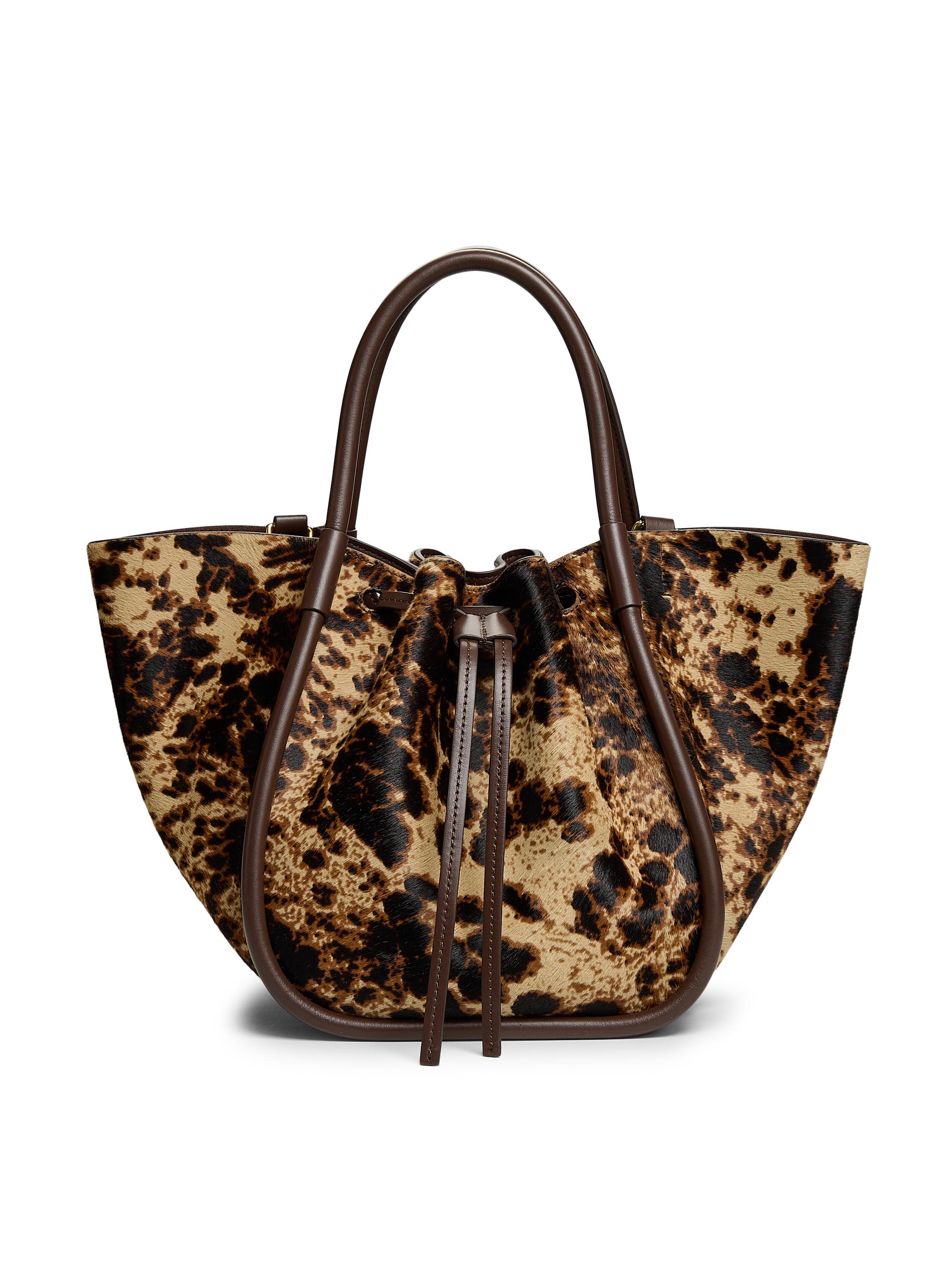 Proenza Schouler Women's  Ruched Printed Half Calf Tote Bag - Dark Brown Multi