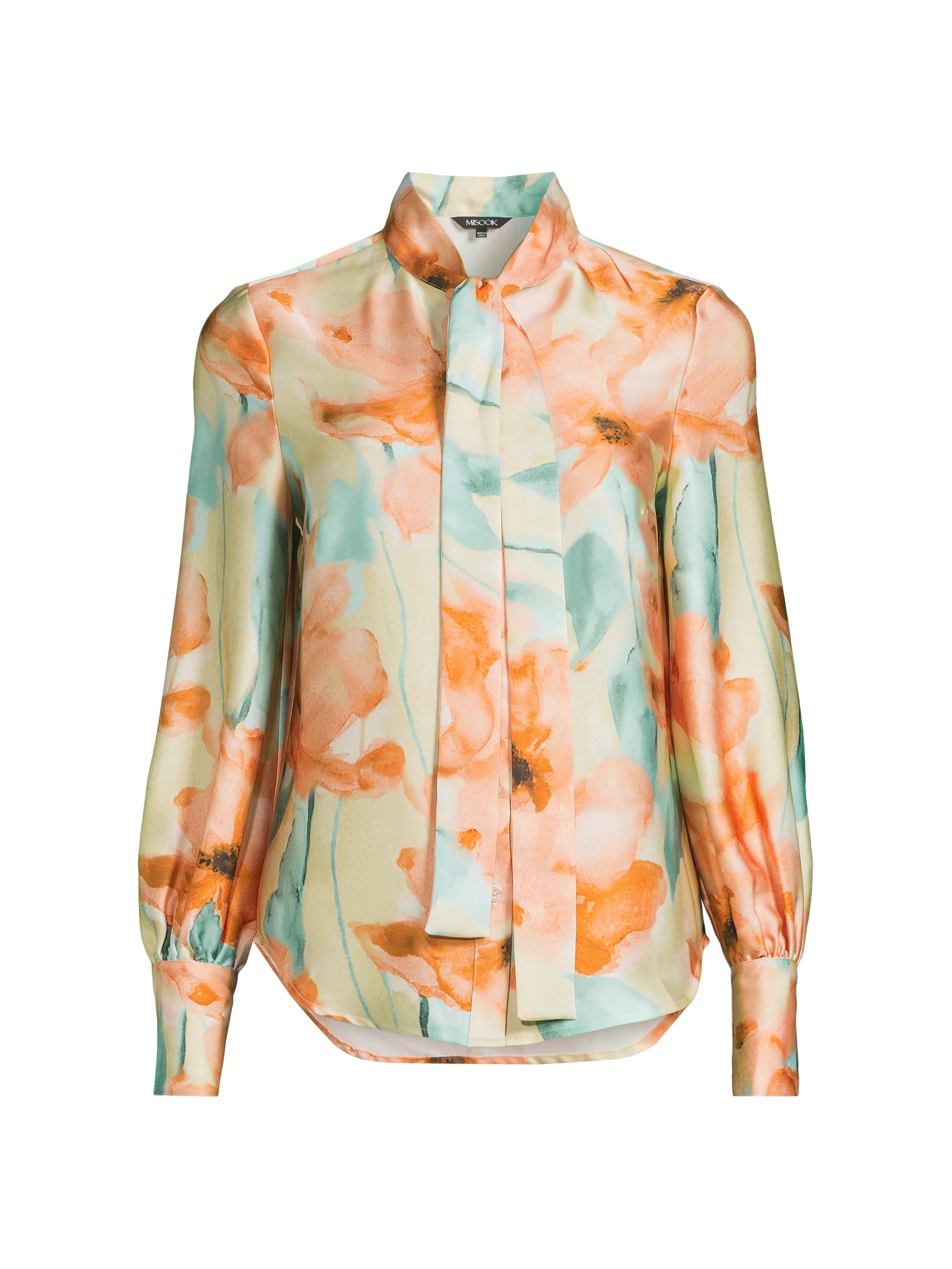 Floral Tieneck Crêpe de Chine Blouse