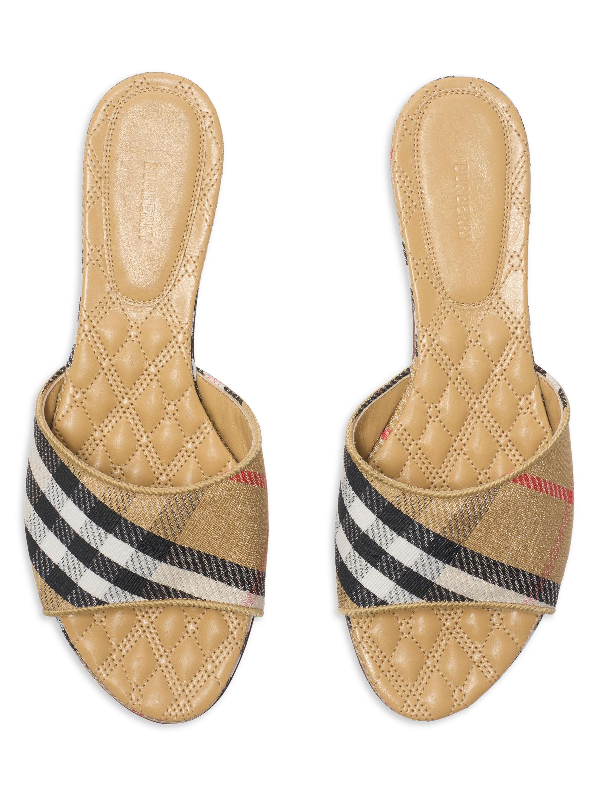 Sloane Check Flat Sandals