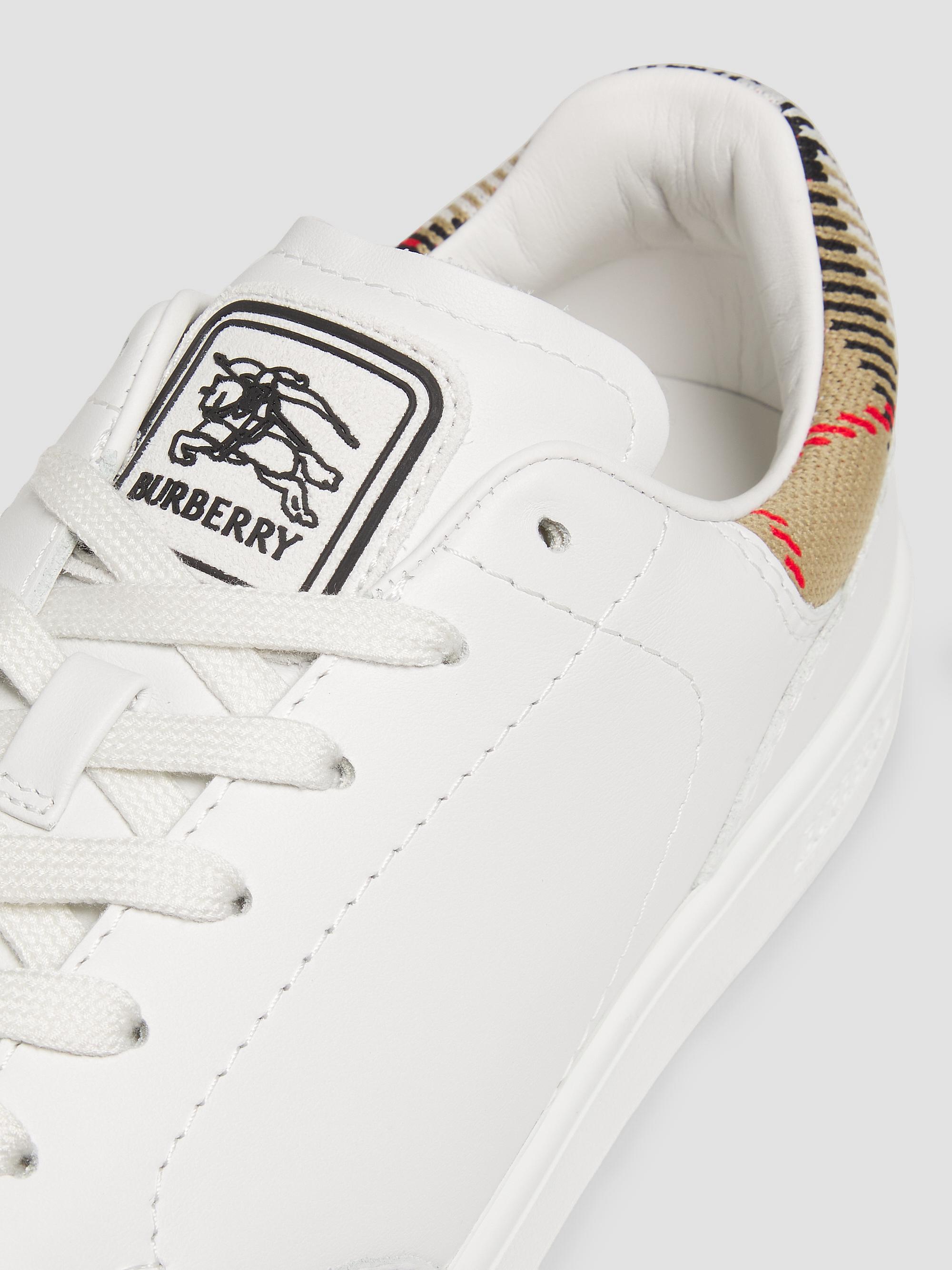Burberry Check Leather Low-Top Sneakers | Saks Fifth Avenue