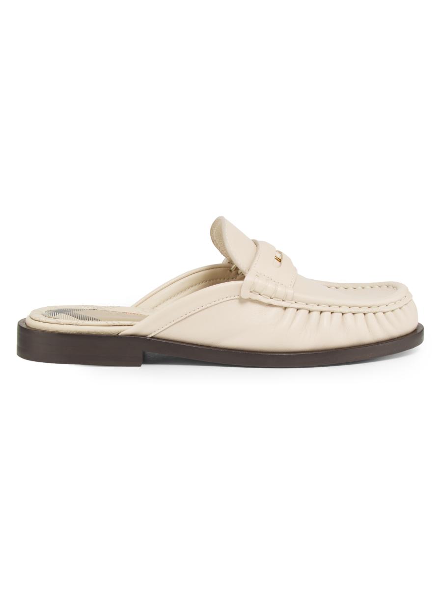 Burberry Cadet Leather Mules | Saks Fifth Avenue