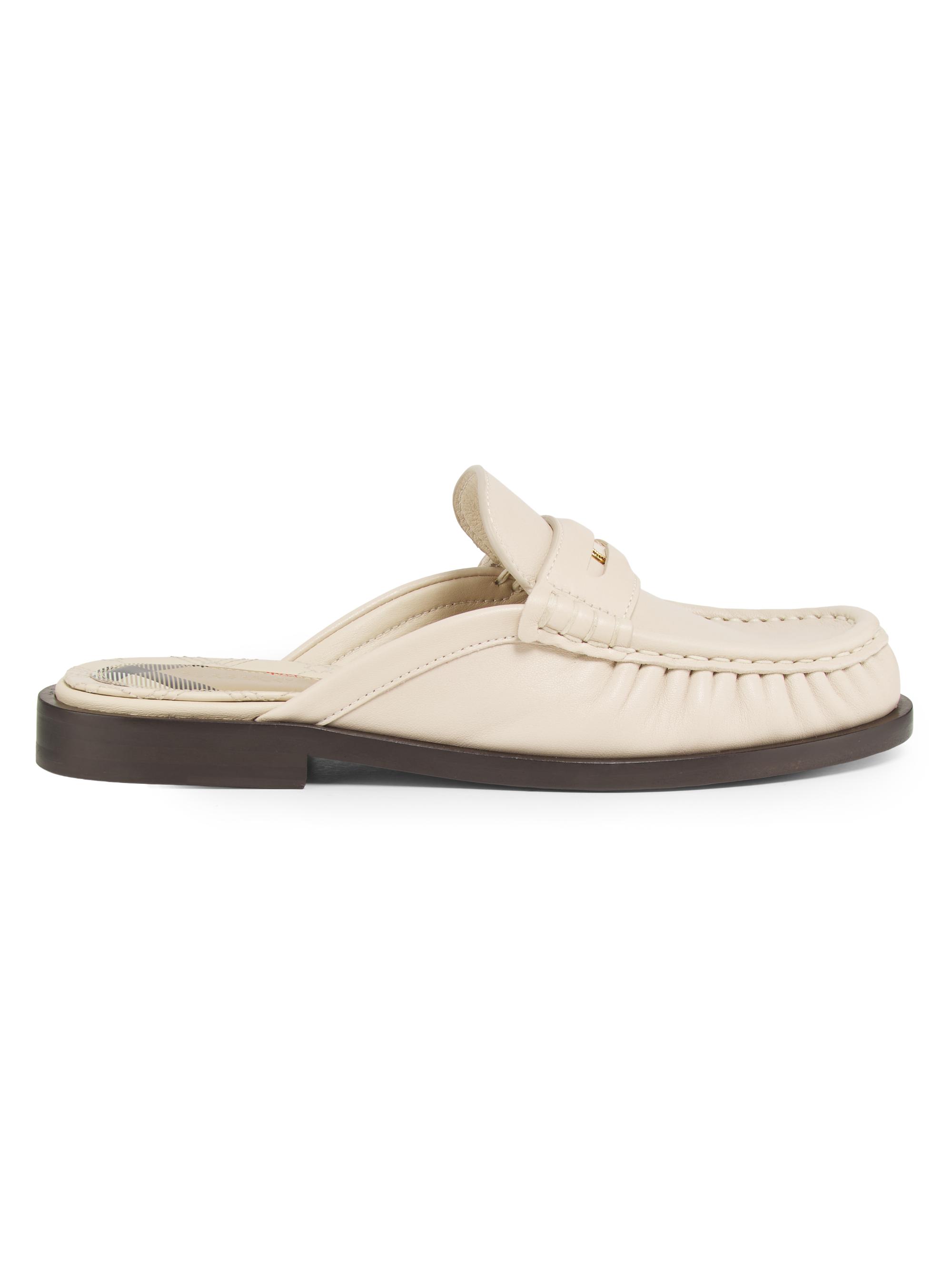 Burberry Women's Cadet Leather Mules - Nutmeg Beige