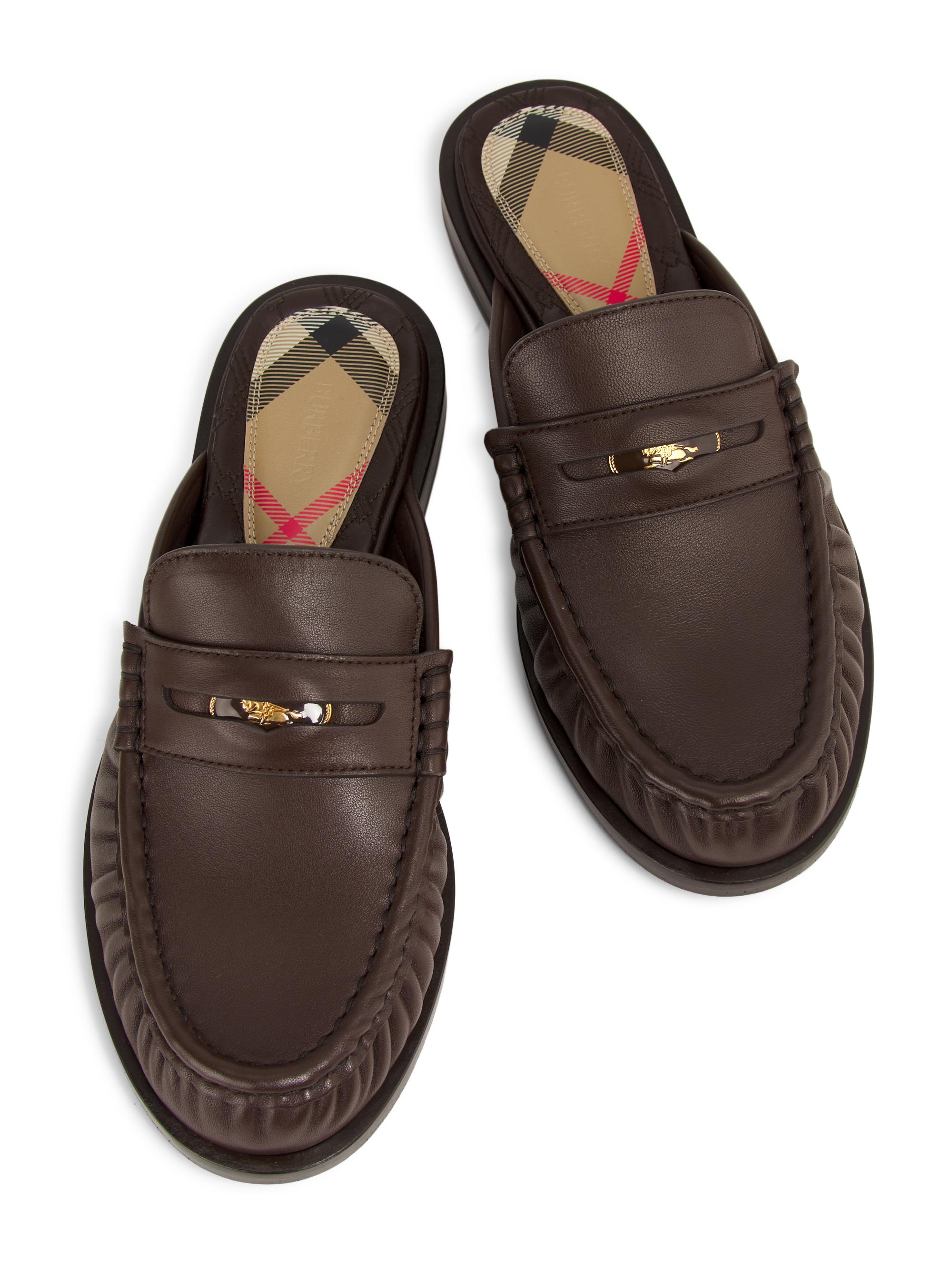 タグ付新品✨ BURBERRY LONDON Uチップ レザーシューズ 25.5 Burberry Cadet Leather Mules | Saks Fifth Avenue
