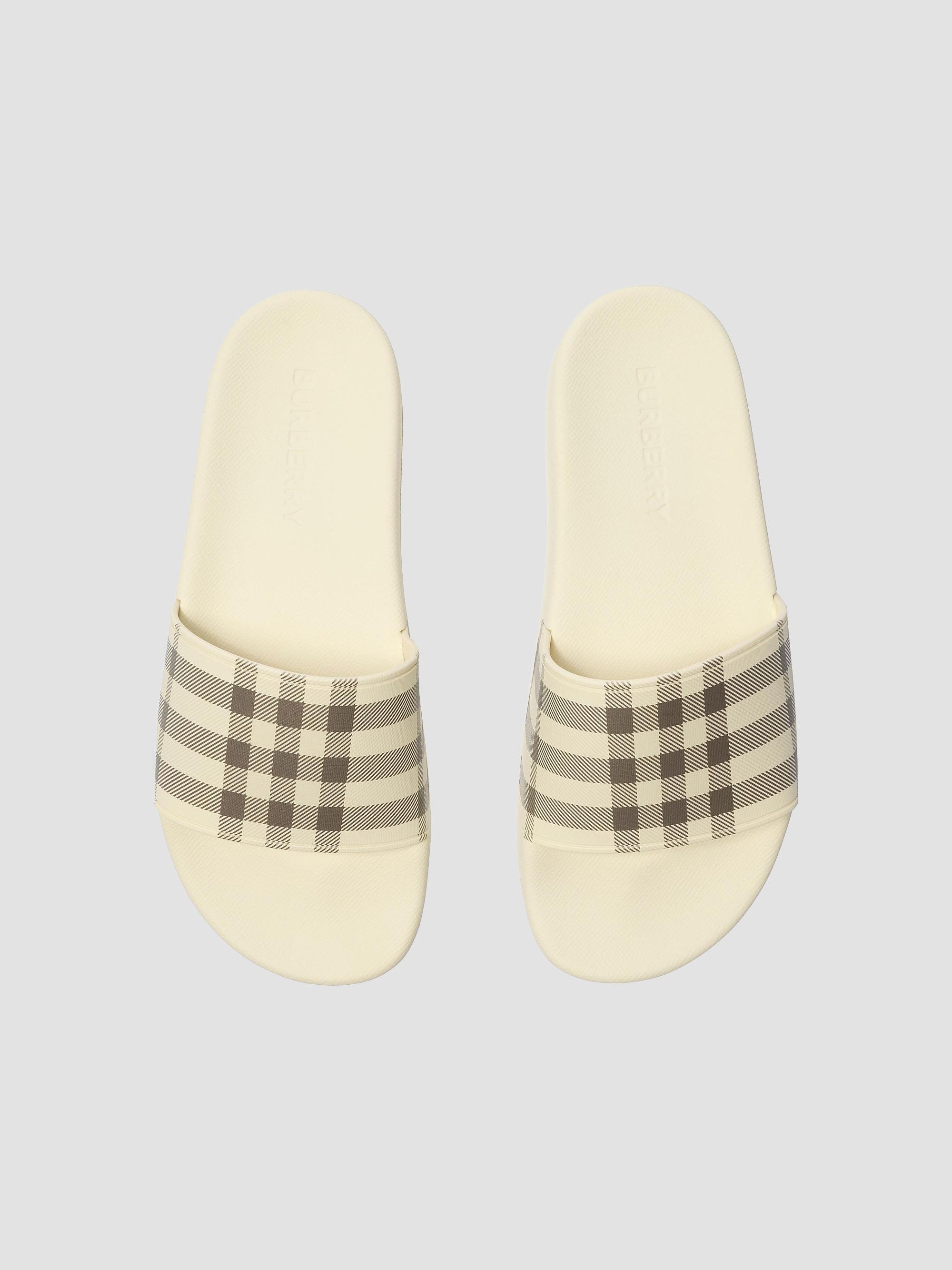 Burberry Furley Check Slides | Saks Fifth Avenue