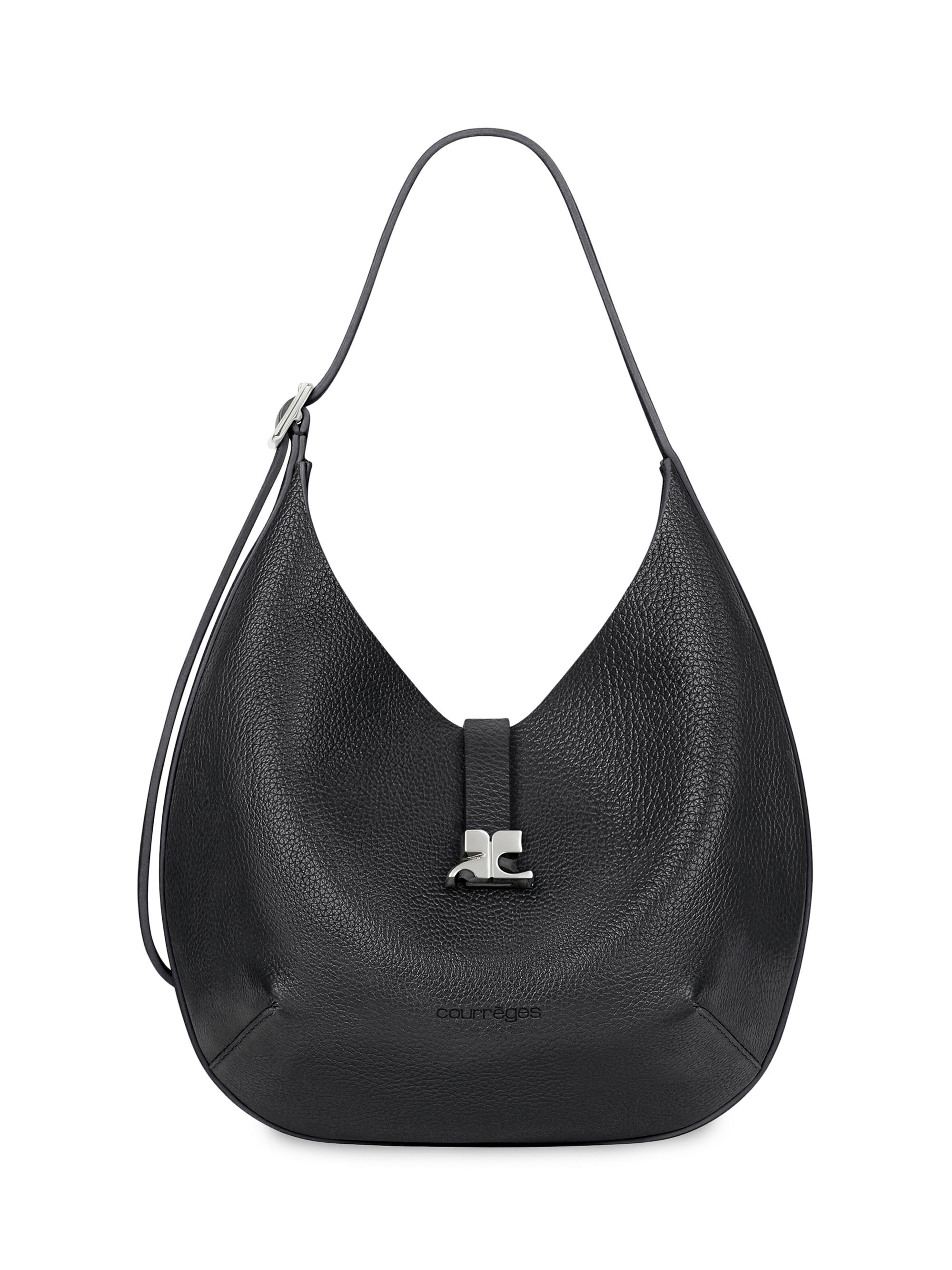 Courreges Women's  Holy Leather Hobo Bag - Black