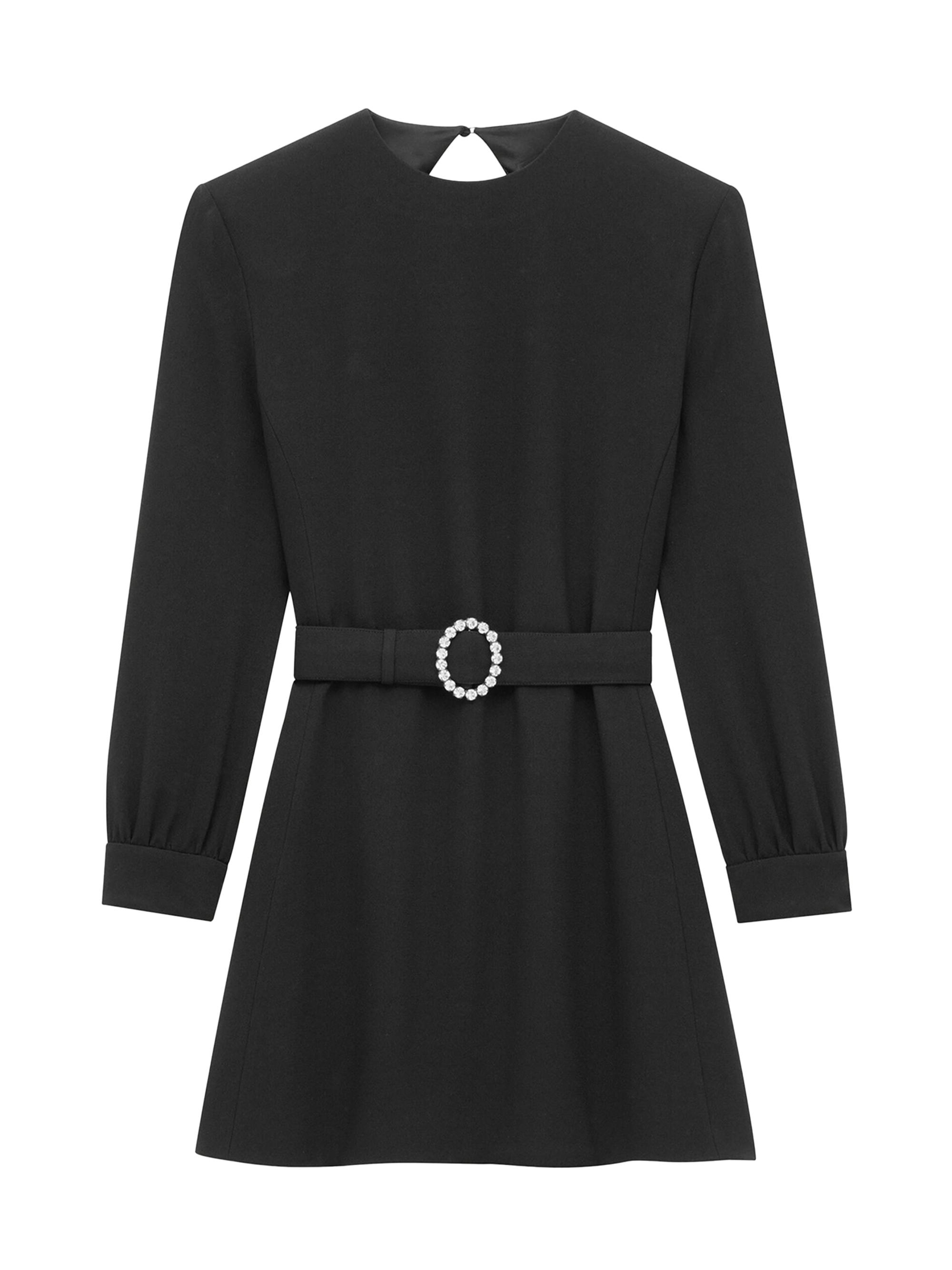 Saint Laurent Women's Backless Mini Dress in Sable - Black