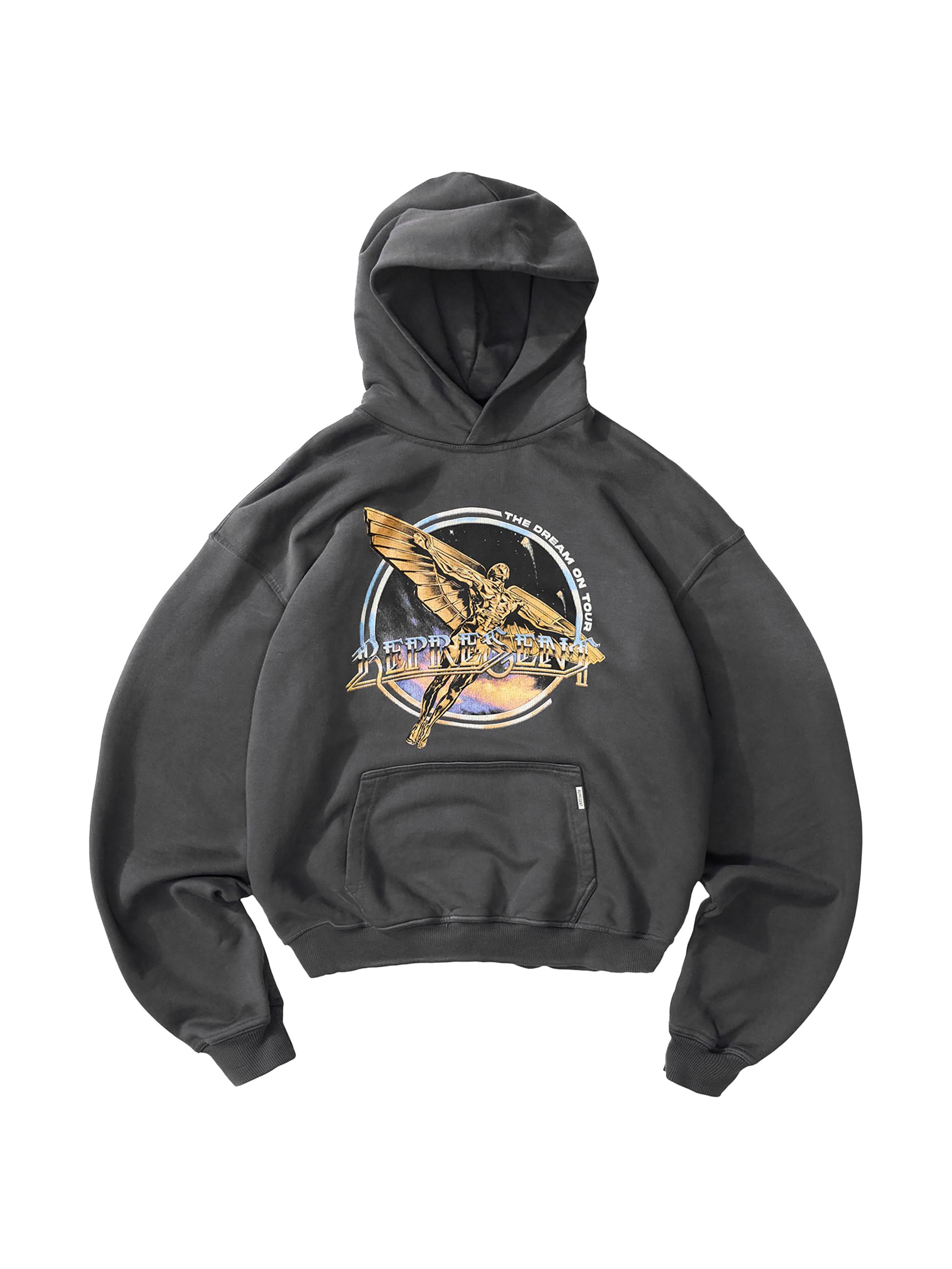 Represent Men's Golden Tour Graphic Cotton Hoodie - Sun Fade Grey