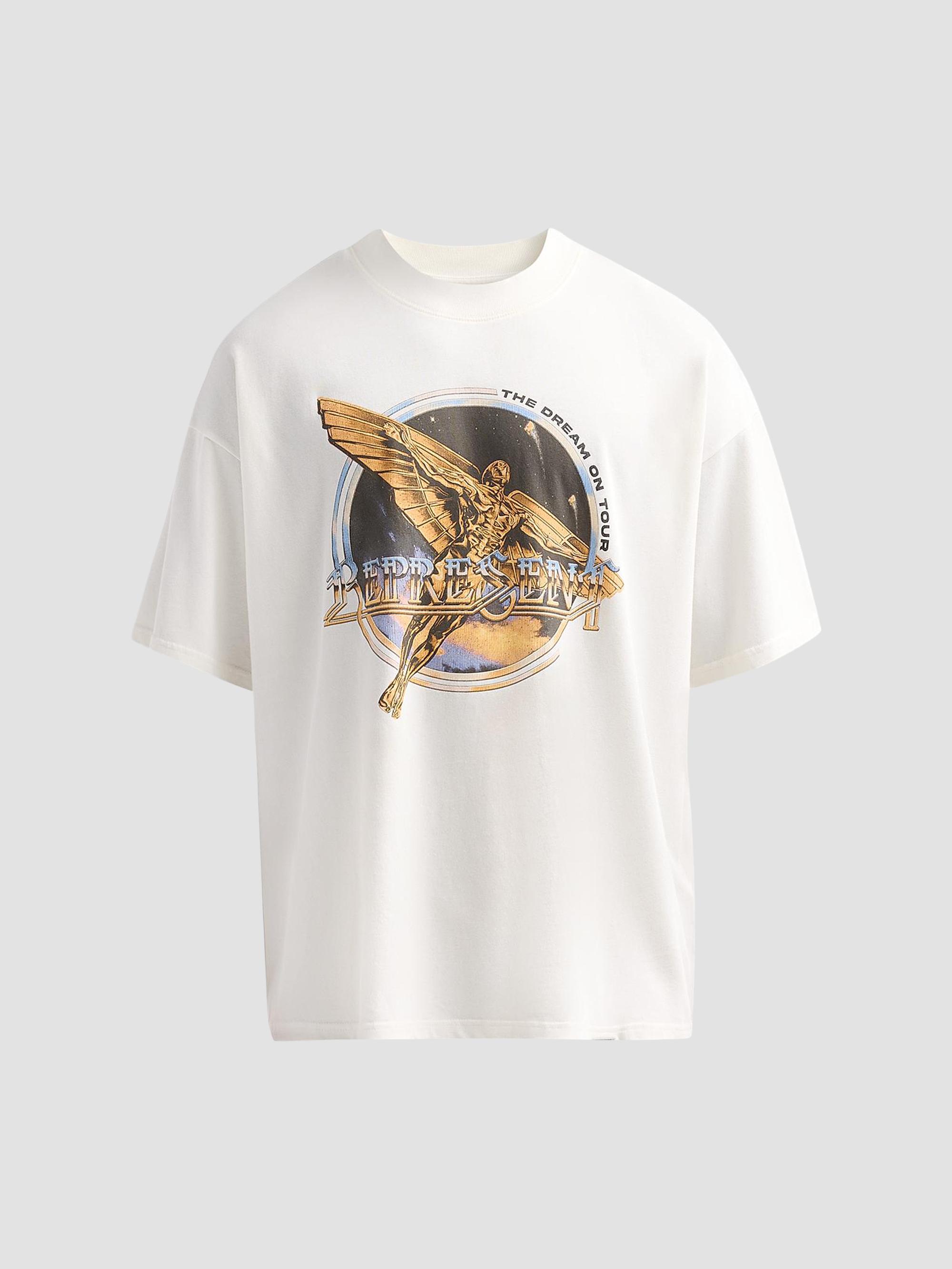 Represent Men's Golden Tour Graphic Cotton T-Shirt - Flat White | Thumbnail 6
