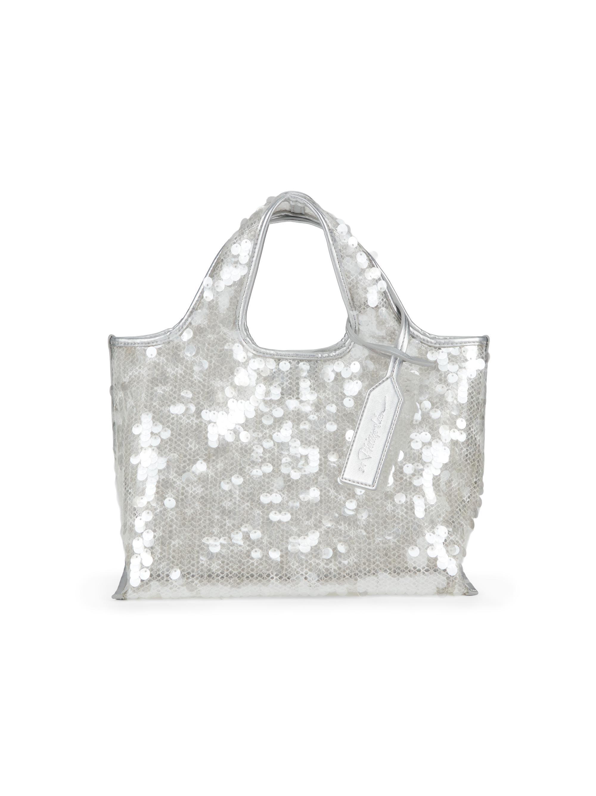 3.1 Phillip Lim Women's Mini Mesh-Sequined Market Tote Bag - Silver