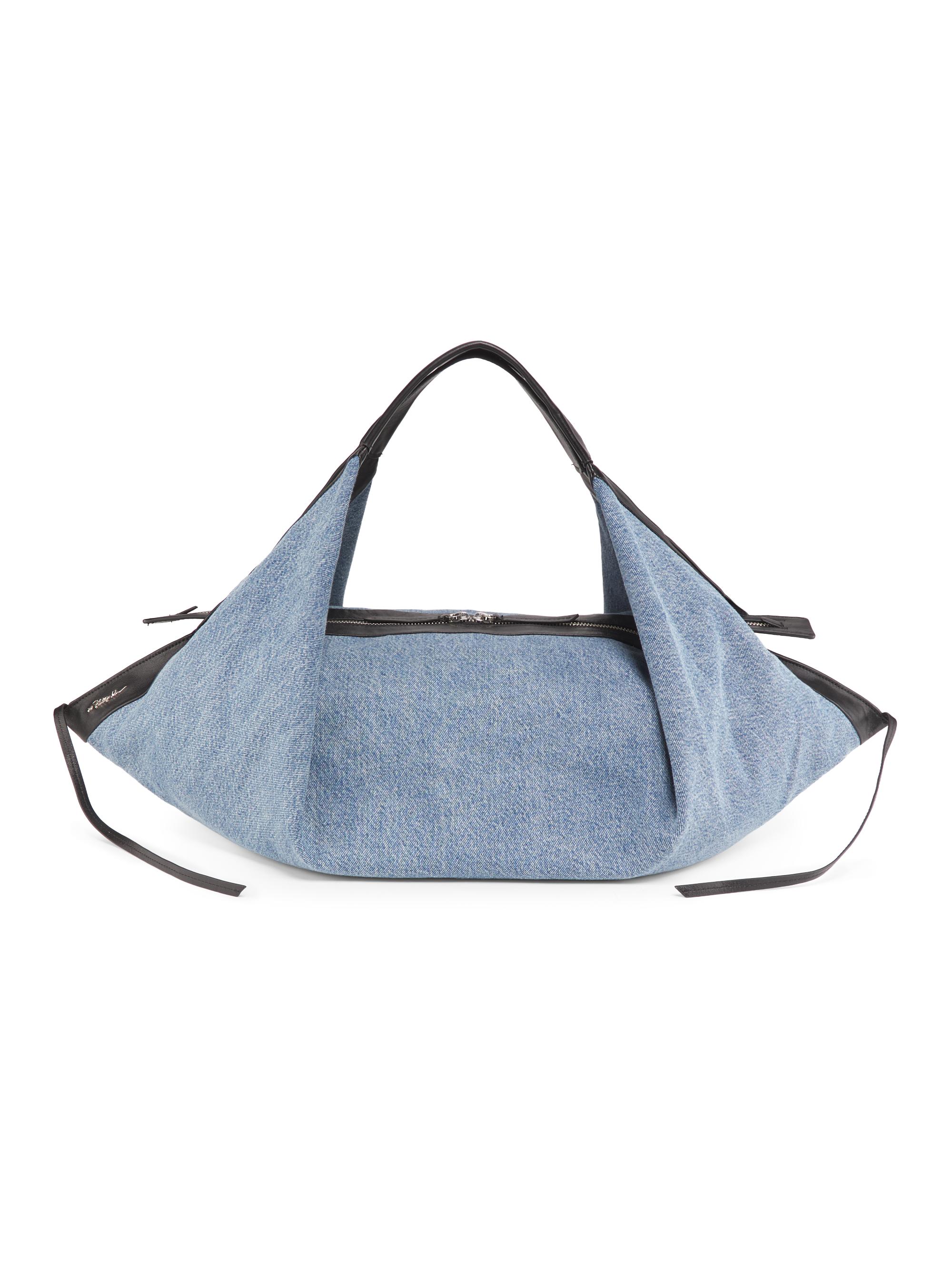3.1 Phillip Lim Women's  Luna Cotton Denim Hobo Bag Indigo