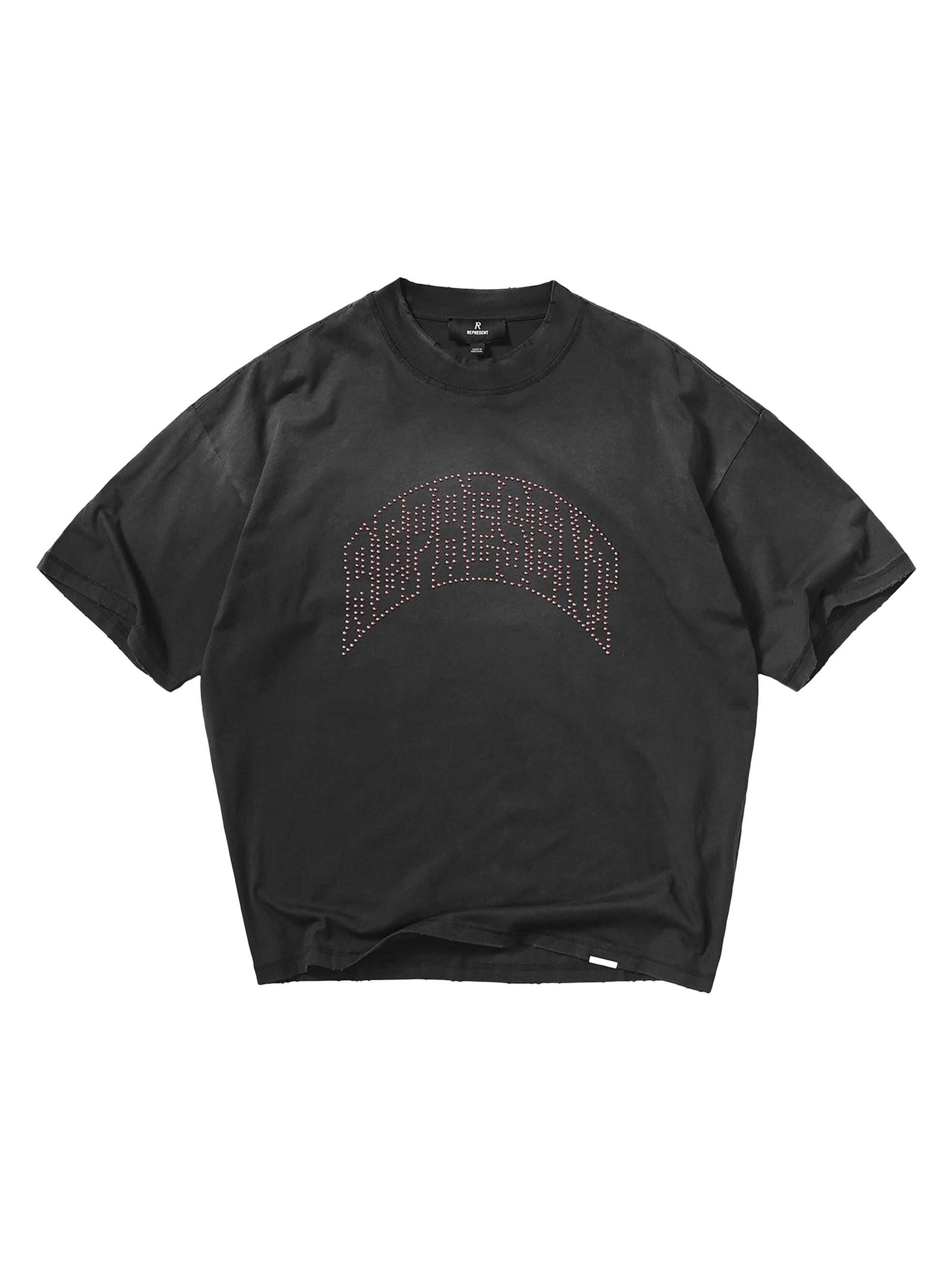 Represent Men's Embellished Logo Cotton T-Shirt - Stained Black